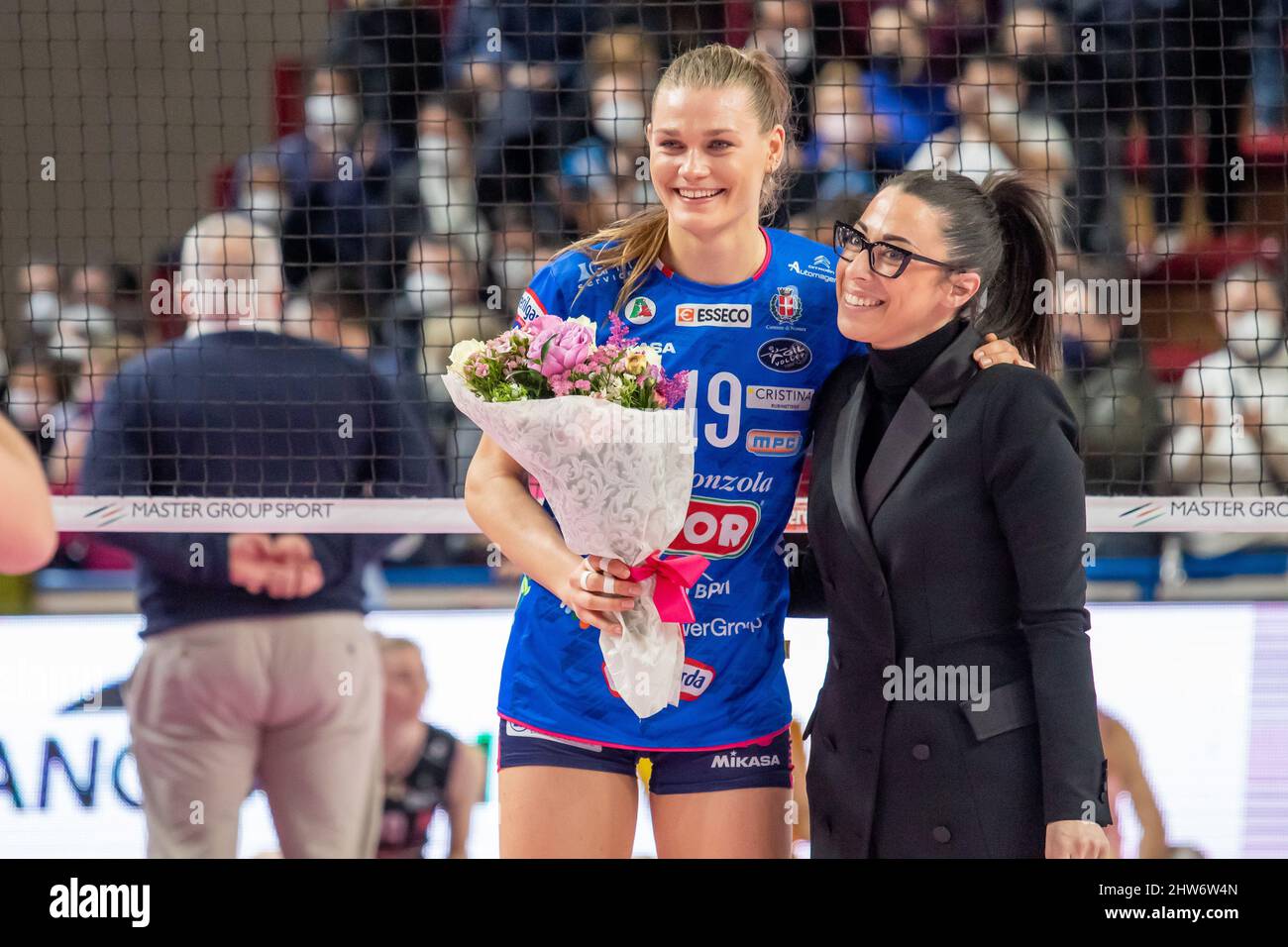 Novara, Italie. 03rd mars 2022. Nika Daalderop (Igor Gorgonzola Novara) MVP du match pendant Igor Gorgonzola Novara vs Prosecco Doc Imoco Volley Conegliano, Volleyball Italian Serie A1 Match féminin à Novara, Italie, Mars 03 2022 crédit: Independent photo Agency/Alay Live News Banque D'Images