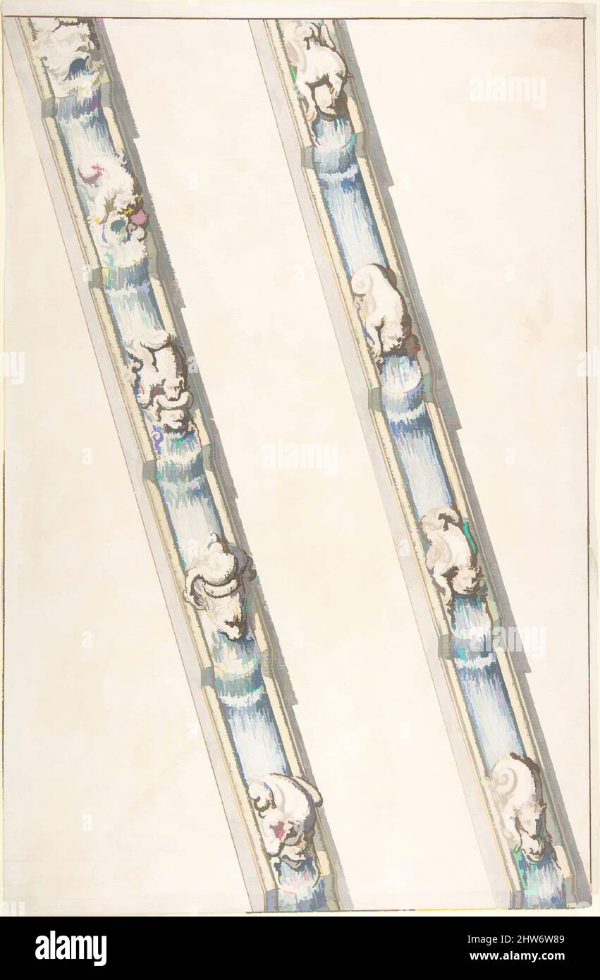Art inspiré par le design pour les canaux d'eau avec des animaux fantastiques couvrant de petites sections, 17th siècle, encre de plume et marron et de couleurs lavages, 17-1/4 x 11-3/8 in, dessins, Anonyme, italien, 17th siècle, Œuvres classiques modernisées par Artotop avec une touche de modernité. Formes, couleur et valeur, impact visuel accrocheur sur l'art émotions par la liberté d'œuvres d'art d'une manière contemporaine. Un message intemporel qui cherche une nouvelle direction créative. Artistes qui se tournent vers le support numérique et créent le NFT Artotop Banque D'Images
