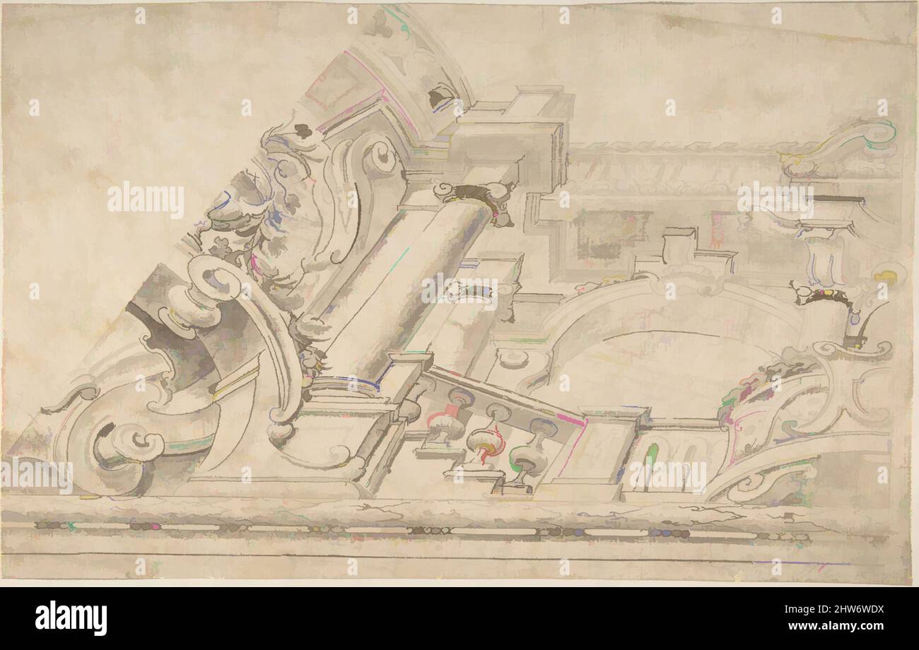 Art inspiré par perspective Design for a Ceiling, 18th Century, Pen and Grey wash, 8-3/4 x 13-3/4 in, dessins, Anonyme, Italien, 18th Century, Œuvres classiques modernisées par Artotop avec une touche de modernité. Formes, couleur et valeur, impact visuel accrocheur sur l'art émotions par la liberté d'œuvres d'art d'une manière contemporaine. Un message intemporel qui cherche une nouvelle direction créative. Artistes qui se tournent vers le support numérique et créent le NFT Artotop Banque D'Images