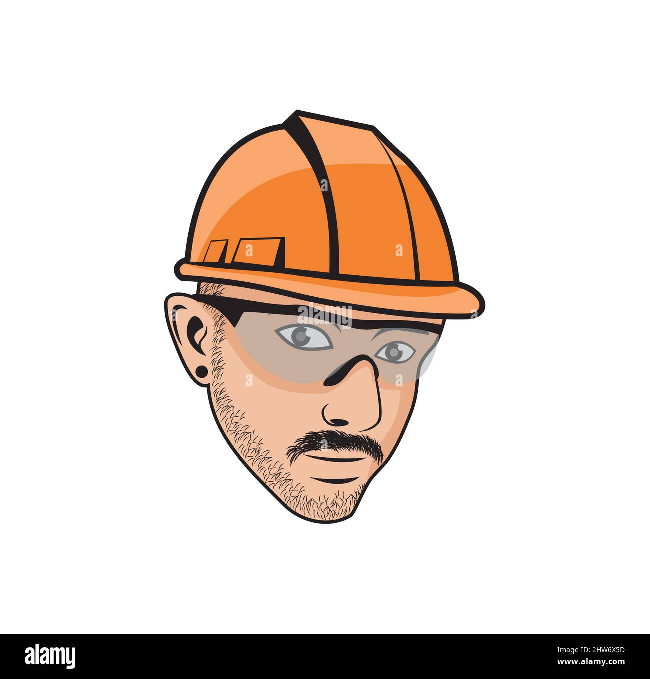 Handyman tête dessin animé personnage dessin illustration vecteur eps format , adapté à vos besoins de conception, logo, illustration, animation, etc Illustration de Vecteur
