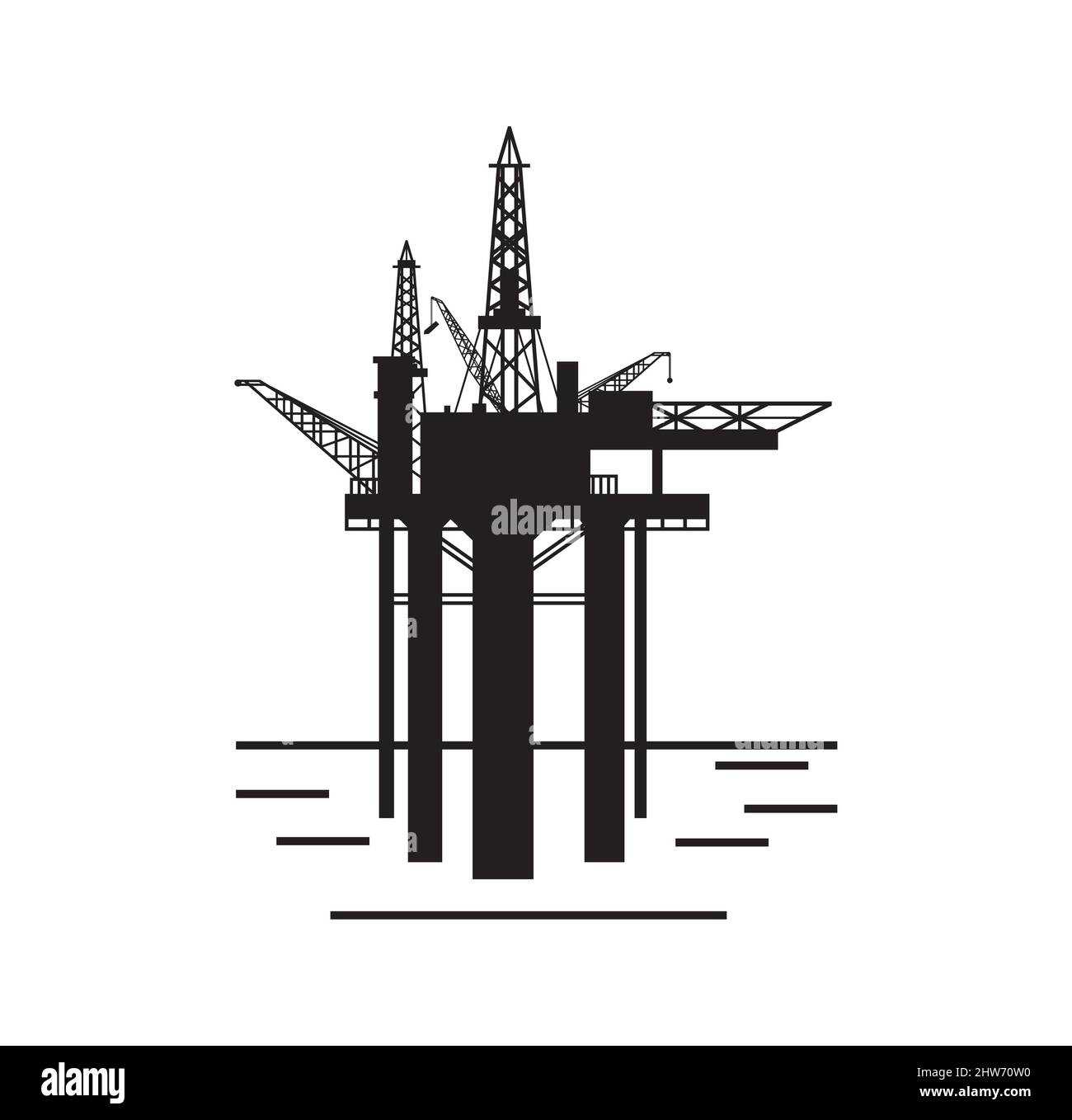 Plate-forme de forage de forage de pétrole illustration vecteur eps format , adapté à vos besoins de conception, logo, illustration, animation, etc Illustration de Vecteur