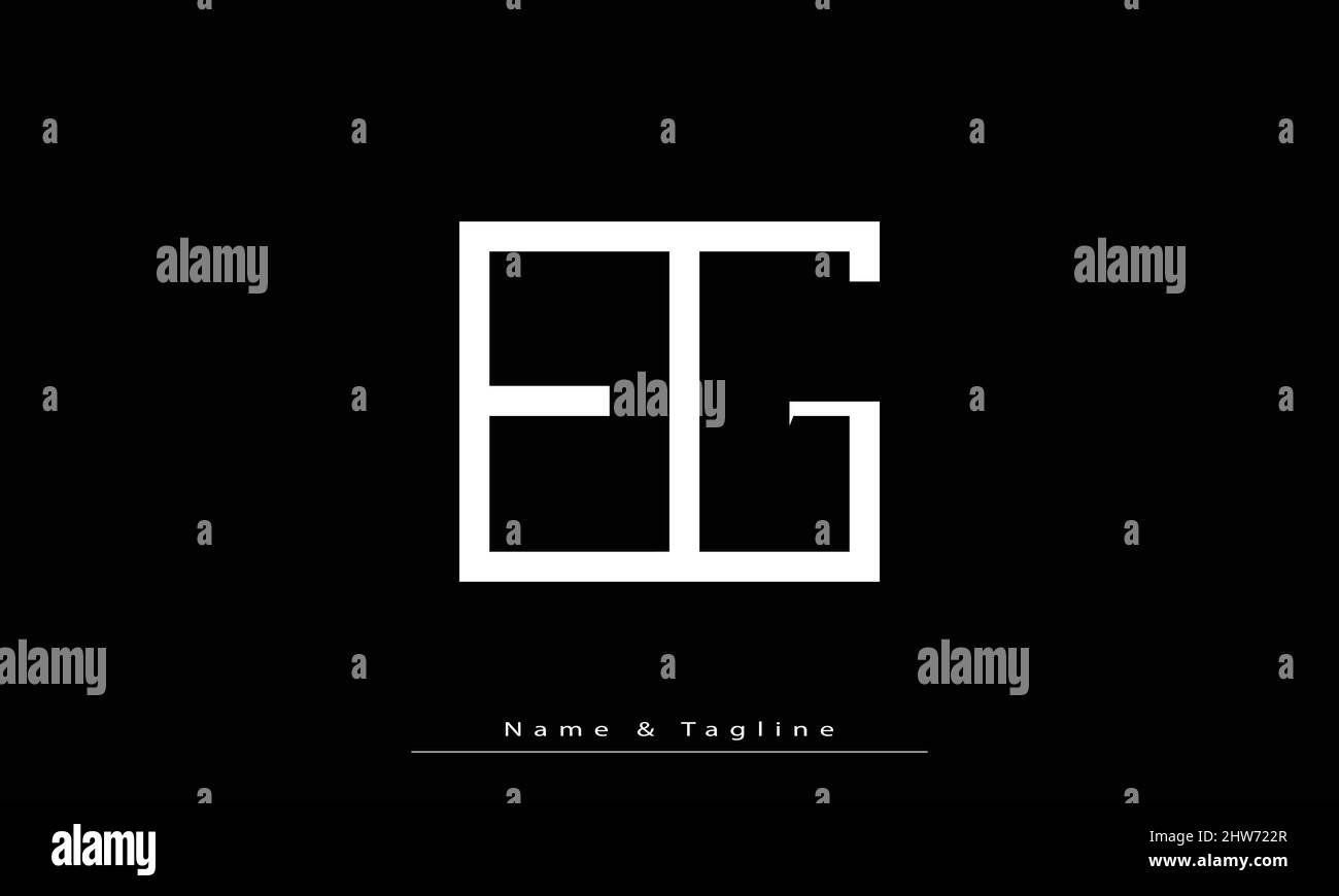 Lettres de l'alphabet initiales Monogram logo EG , GE Illustration de Vecteur