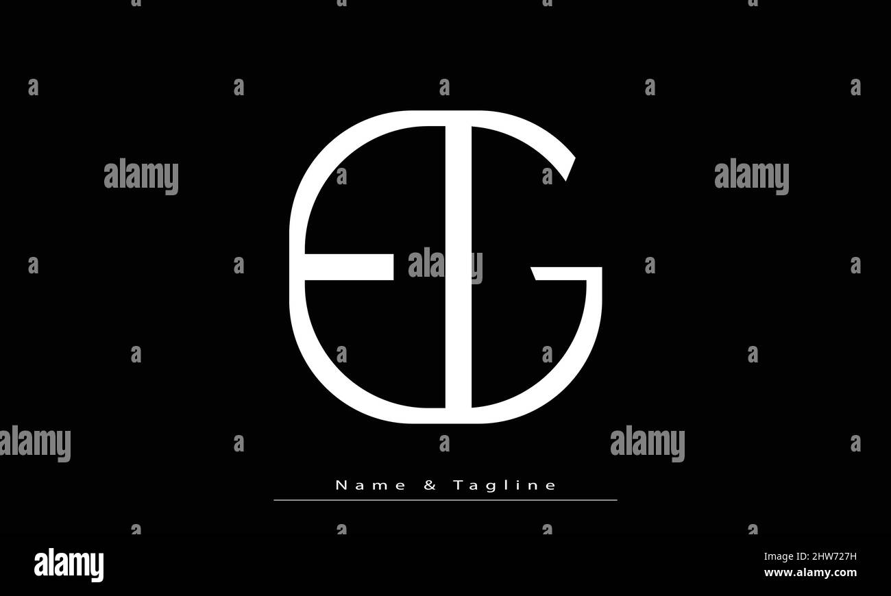 Lettres de l'alphabet initiales Monogram logo EG , GE Illustration de Vecteur