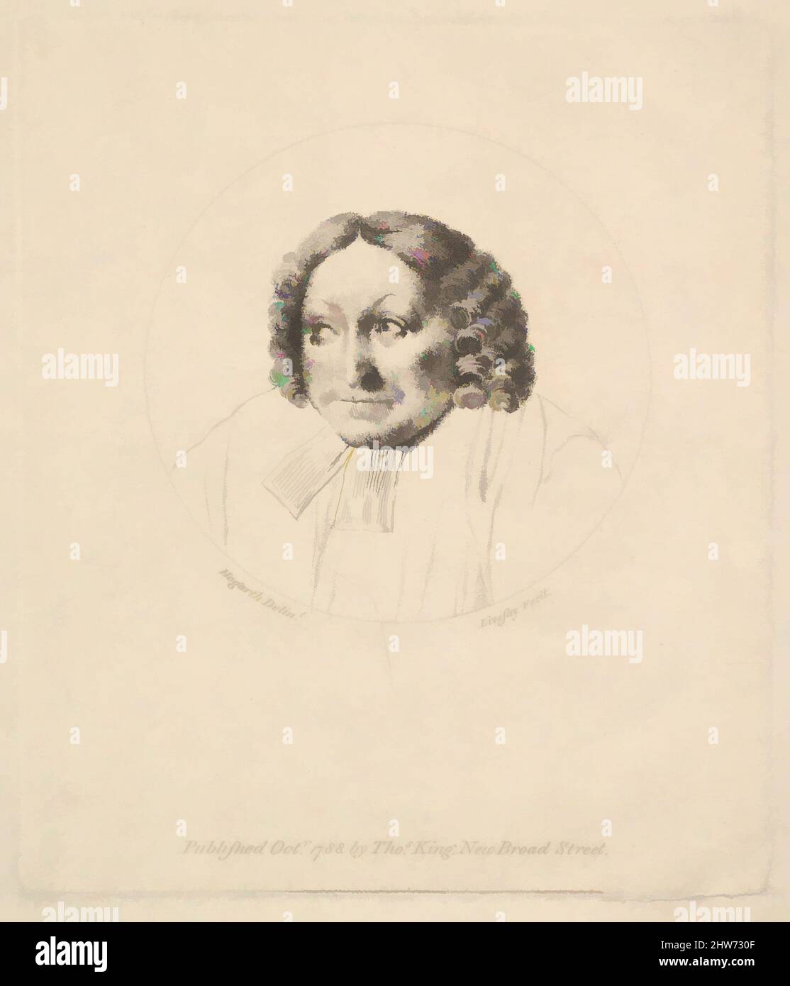 Art inspiré par la tête de Parson, octobre 1788, gravure et gravure, plaque : 6 1/4 x 5 3/8 po. (15,9 x 13,7 cm), Prints, d'après William Hogarth (britannique, Londres 1697–1764 Londres, les œuvres classiques modernisées par Artotop avec une touche de modernité. Formes, couleur et valeur, impact visuel accrocheur sur l'art émotions par la liberté d'œuvres d'art d'une manière contemporaine. Un message intemporel qui cherche une nouvelle direction créative. Artistes qui se tournent vers le support numérique et créent le NFT Artotop Banque D'Images