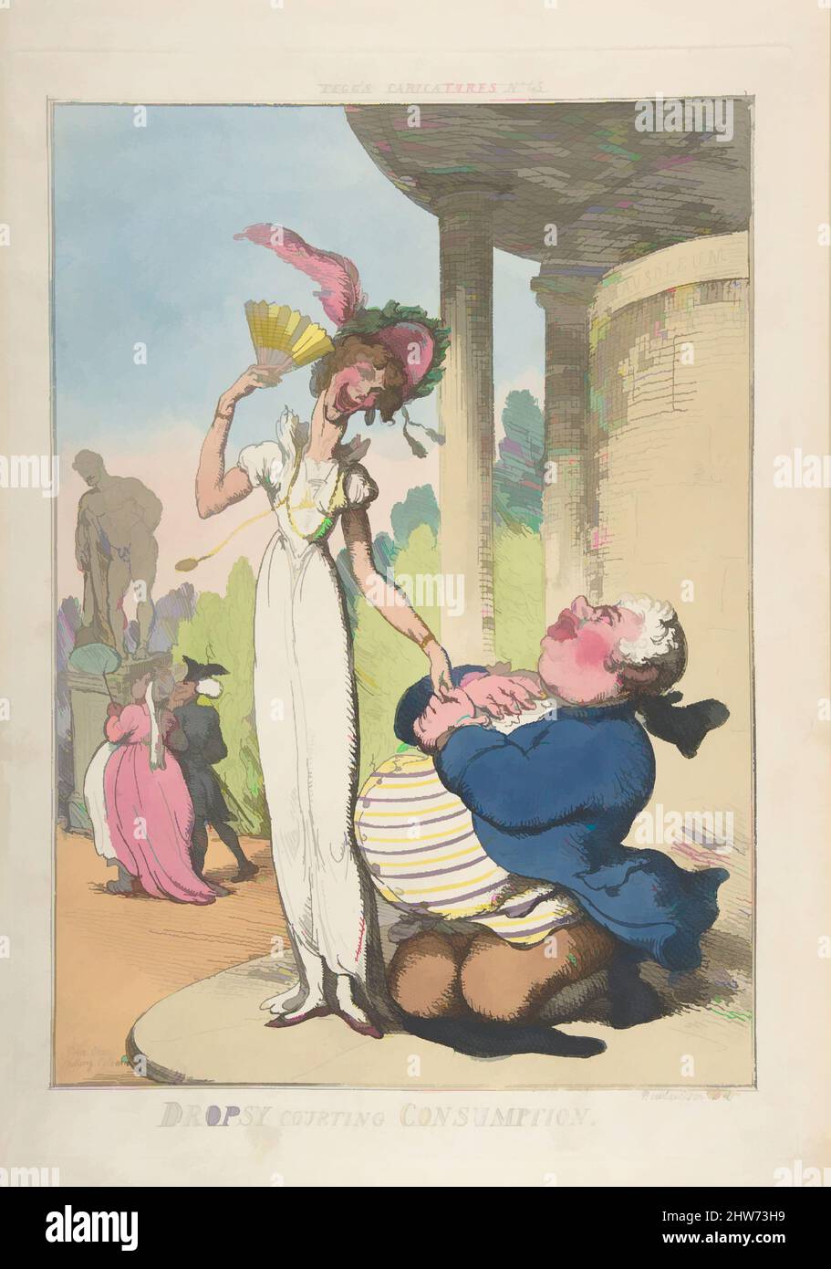 Art inspiré par la consommation de courting par chute, 25 octobre 1810, gravure en couleur main, plaque : 13 11/16 x 9 11/16 po. (34,7 x 24,6 cm), Prints, Thomas Rowlandson (British, London 1757–1827 London, Classic œuvres modernisées par Artotop avec une touche de modernité. Formes, couleur et valeur, impact visuel accrocheur sur l'art émotions par la liberté d'œuvres d'art d'une manière contemporaine. Un message intemporel qui cherche une nouvelle direction créative. Artistes qui se tournent vers le support numérique et créent le NFT Artotop Banque D'Images