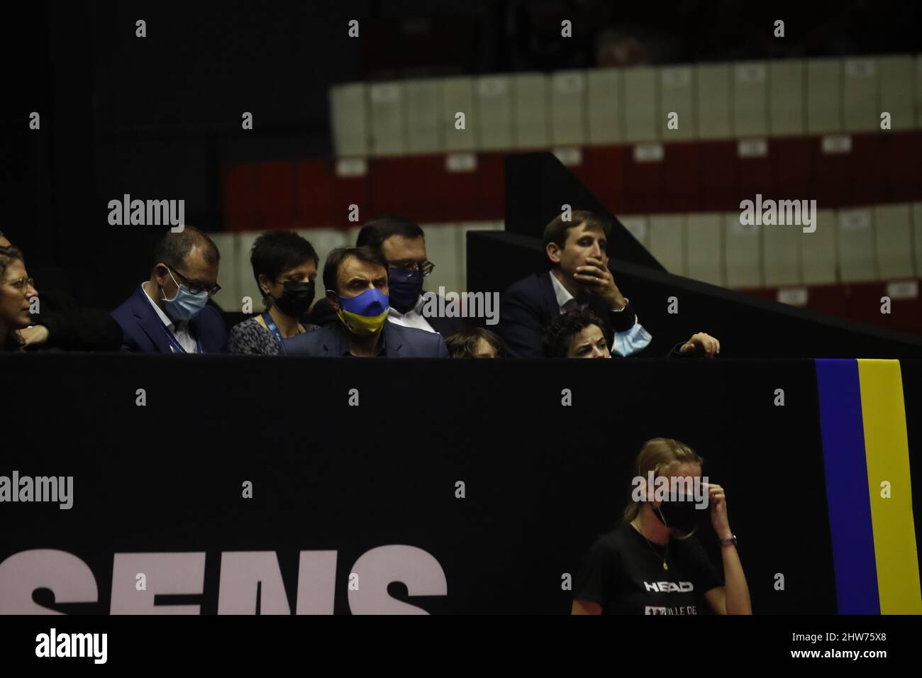 Gregory DOUCET Maire de Lyon lors de l'Open 6eme sens, Metropole de Lyon 2022, tournoi de tennis WTA 250 le 3 mars 2022 au Palais des Sports de Gerland à Lyon, France - photo: Romain Biard/DPPI/LiveMedia Banque D'Images