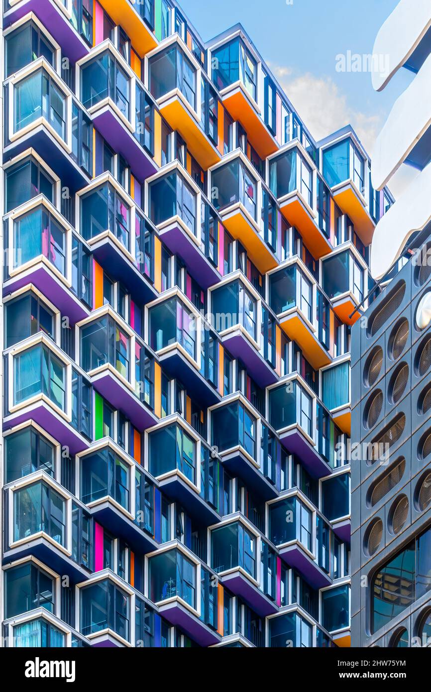 Melbourne, Victoria, Australie - immeuble d'appartements Bouverie Street par Studio 505 Banque D'Images