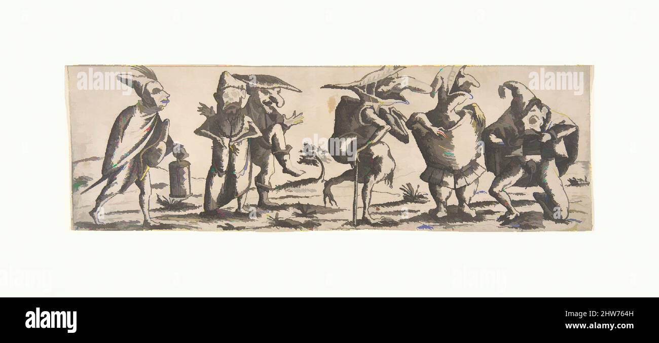 Art inspiré par la procession de figures monstrueuses, 1615, Etching, frise 1 de 8 plaques, feuille: 3 3/4 x 11 5/8 po. (9,5 x 29,5 cm), estampes, Wendel Dietterlin, le plus jeune (allemand, active Strasbourg ca. 1614–69, œuvres classiques modernisées par Artotop avec une touche de modernité. Formes, couleur et valeur, impact visuel accrocheur sur l'art émotions par la liberté d'œuvres d'art d'une manière contemporaine. Un message intemporel qui cherche une nouvelle direction créative. Artistes qui se tournent vers le support numérique et créent le NFT Artotop Banque D'Images