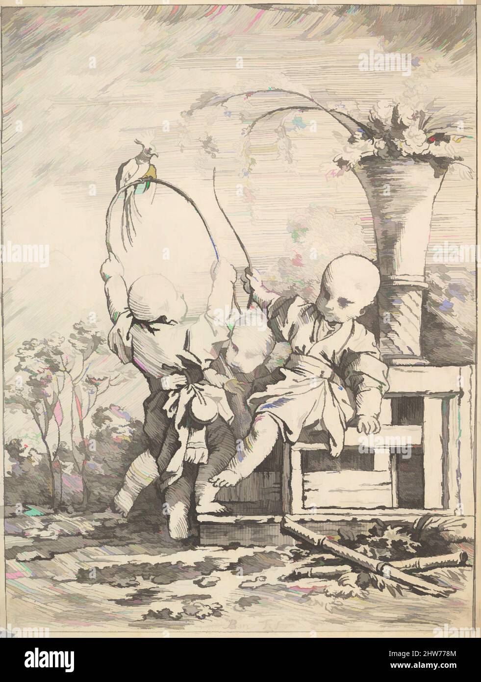 Art inspiré par les enfants chinois jouant avec un perroquet, 1760–70, Etching, feuille : 8 1/4 x 6 5/16 po. (21 x 16 cm), estampes, Louis Antoine Crozat, Baron de Thiers, Paris (français, 1699–1770), après François Boucher (français, Paris 1703–1770 Paris, oeuvres classiques modernisées par Artotop avec une touche de modernité. Formes, couleur et valeur, impact visuel accrocheur sur l'art émotions par la liberté d'œuvres d'art d'une manière contemporaine. Un message intemporel qui cherche une nouvelle direction créative. Artistes qui se tournent vers le support numérique et créent le NFT Artotop Banque D'Images