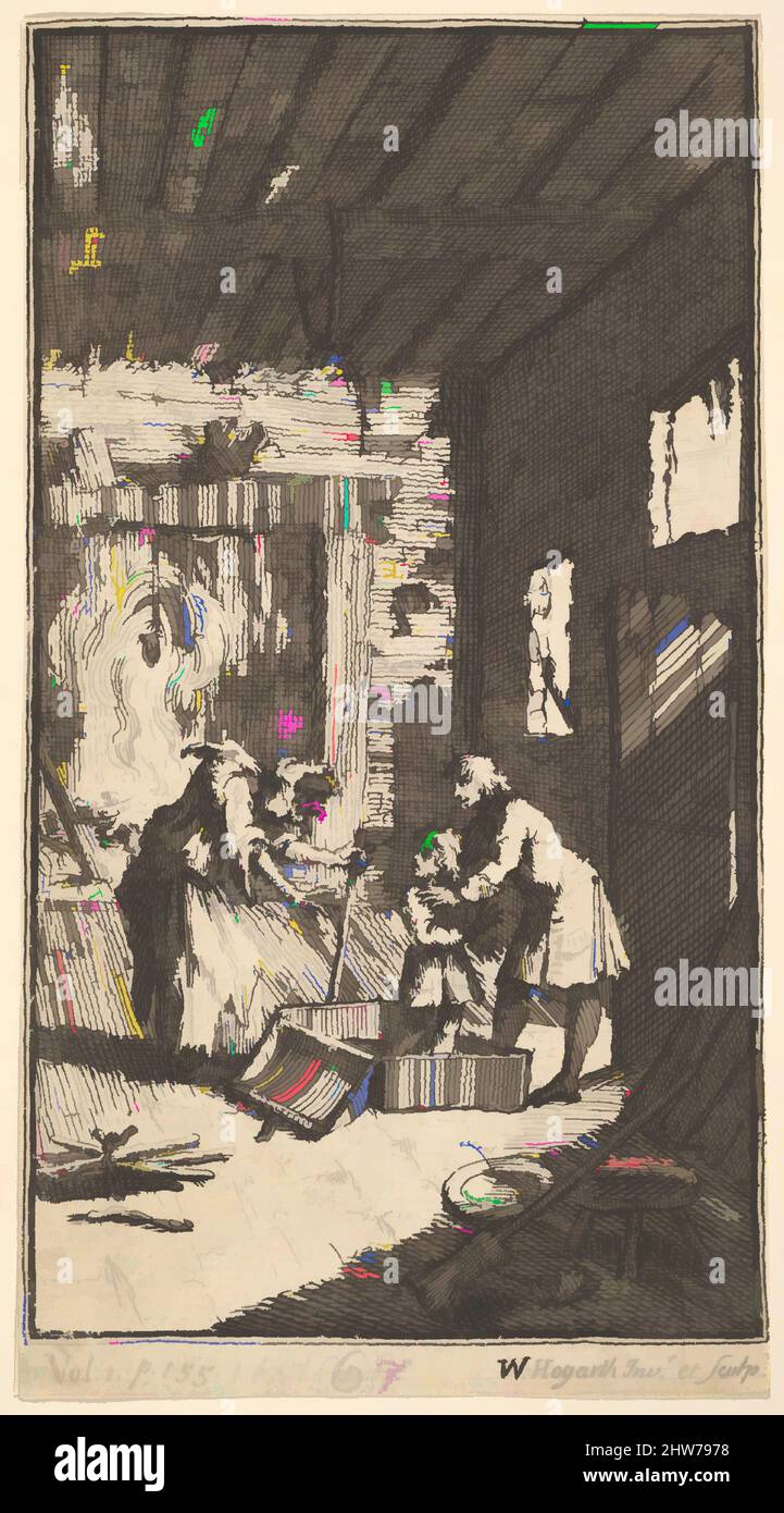 Art inspiré par la nouvelle métamorphose, planche 4: Invidiosa lance Fantasio, 1724, gravure et gravure, feuille: 5 1/2 x 3 po. (14 x 7,6 cm), Prints, William Hogarth (Britannique, Londres 1697–1764 Londres, œuvres classiques modernisées par Artotop avec une touche de modernité. Formes, couleur et valeur, impact visuel accrocheur sur l'art émotions par la liberté d'œuvres d'art d'une manière contemporaine. Un message intemporel qui cherche une nouvelle direction créative. Artistes qui se tournent vers le support numérique et créent le NFT Artotop Banque D'Images