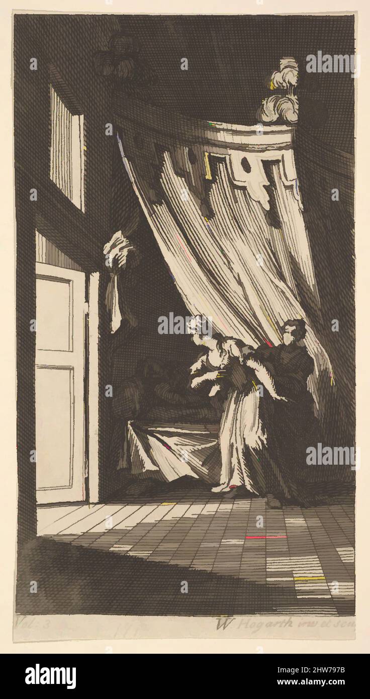 Art inspiré par Cassandra, Frontispiece, vol. 3, 1725, gravure et gravure, feuille : 5 5/16 x 2 7/8 po (13,5 x 7,3 cm), Prints, William Hogarth (Britannique, Londres 1697–1764 Londres, œuvres classiques modernisées par Artotop avec une touche de modernité. Formes, couleur et valeur, impact visuel accrocheur sur l'art émotions par la liberté d'œuvres d'art d'une manière contemporaine. Un message intemporel qui cherche une nouvelle direction créative. Artistes qui se tournent vers le support numérique et créent le NFT Artotop Banque D'Images