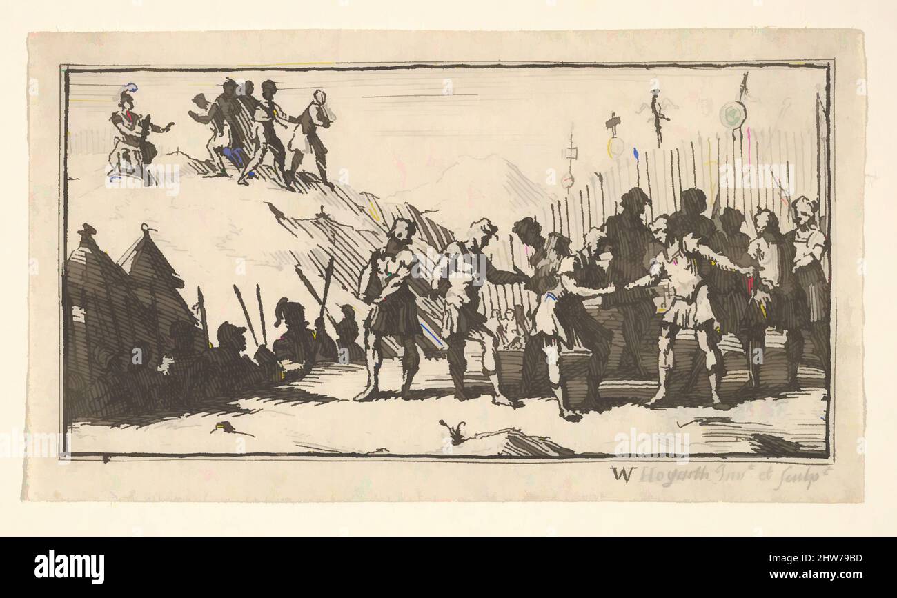 Art inspiré par la Décimation (John Beaver, réprimements militaires romains, 1725), après 1725, Etching, feuille : 1 3/4 x 3 1/16 po (4,4 x 7,7 cm), Prints, William Hogarth (Britannique, Londres 1697–1764 Londres, œuvres classiques modernisées par Artotop avec une touche de modernité. Formes, couleur et valeur, impact visuel accrocheur sur l'art émotions par la liberté d'œuvres d'art d'une manière contemporaine. Un message intemporel qui cherche une nouvelle direction créative. Artistes qui se tournent vers le support numérique et créent le NFT Artotop Banque D'Images