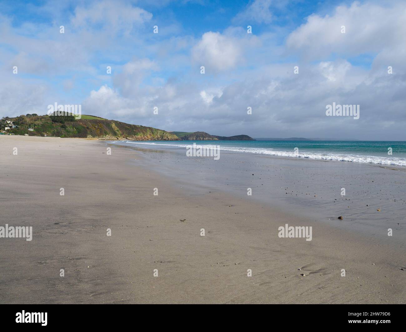 Pentewan Sands Beach, Une plage privée ouverte au public, Cornwall, Royaume-Uni Banque D'Images