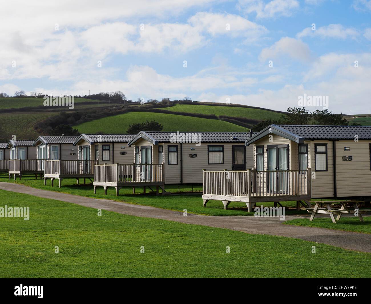 Pentewan Sands Holiday Park, Pentewan, Cornwall, Royaume-Uni Banque D'Images