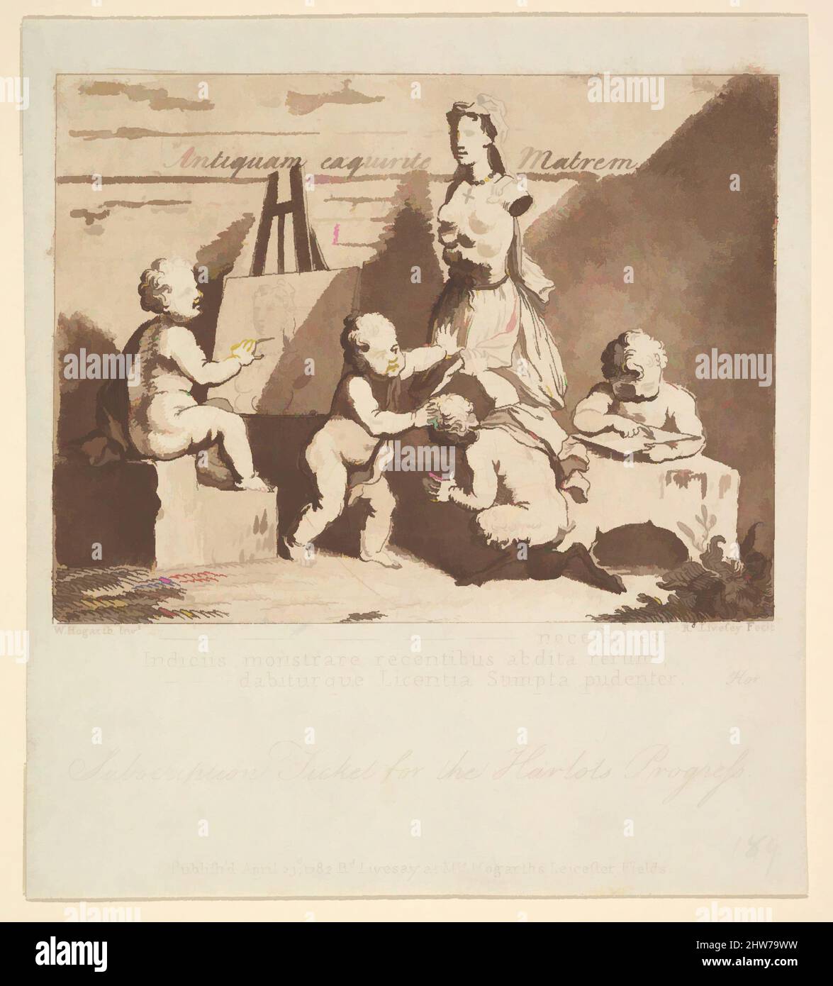 Art inspiré par Boys Peeping at nature, 1782, Etching et aquatint, feuille : 5 1/2 x 4 7/8 po. (13,9 x 12,4 cm), Prints, d'après William Hogarth (britannique, Londres 1697–1764 Londres, les œuvres classiques modernisées par Artotop avec une touche de modernité. Formes, couleur et valeur, impact visuel accrocheur sur l'art émotions par la liberté d'œuvres d'art d'une manière contemporaine. Un message intemporel qui cherche une nouvelle direction créative. Artistes qui se tournent vers le support numérique et créent le NFT Artotop Banque D'Images