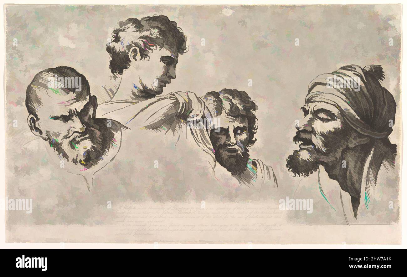 Art inspiré par quatre chefs des Cartoons de Raphaël à Hampton court, 14 mai 1781, Etching et aquatint; deuxième état de deux, feuille: 8 7/16 x 13 15/16 po. (21,5 x 35,4 cm), tirages, après Raphaël (Raffaello Sanzio ou Santi) (Italien, Urbino 1483–1520 Rome, oeuvres classiques modernisées par Artotop avec une touche de modernité. Formes, couleur et valeur, impact visuel accrocheur sur l'art émotions par la liberté d'œuvres d'art d'une manière contemporaine. Un message intemporel qui cherche une nouvelle direction créative. Artistes qui se tournent vers le support numérique et créent le NFT Artotop Banque D'Images