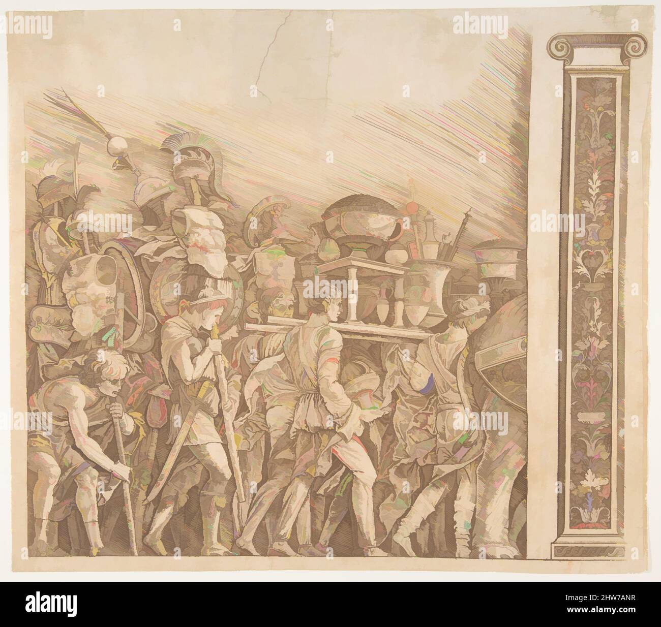 Art inspiré par le triomphe de César : les porteurs du corselet, ca. 1490, gravure, estampes, École d'Andrea Mantegna (Italien, Isola di Carturo 1430/31–1506 Mantua, oeuvres classiques modernisées par Artotop avec une touche de modernité. Formes, couleur et valeur, impact visuel accrocheur sur l'art émotions par la liberté d'œuvres d'art d'une manière contemporaine. Un message intemporel qui cherche une nouvelle direction créative. Artistes qui se tournent vers le support numérique et créent le NFT Artotop Banque D'Images Art inspiré par le triomphe de César : les porteurs du corselet, ca. 1490, gravure, estampes, École d'Andrea Mantegna (Italien, Isola di Carturo 1430/31–1506 Mantua, oeuvres classiques modernisées par Artotop avec une touche de modernité. Formes, couleur et valeur, impact visuel accrocheur sur l'art émotions par la liberté d'œuvres d'art d'une manière contemporaine. Un message intemporel qui cherche une nouvelle direction créative. Artistes qui se tournent vers le support numérique et créent le NFT Artotop Banque D'Images