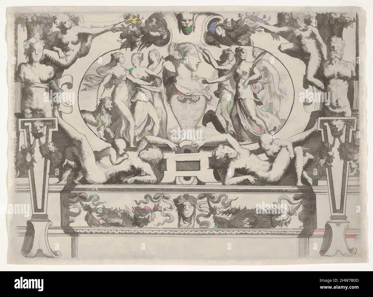 Art inspiré par la poitrine d'une femme flanquée de trois femmes de chaque côté, dans un cadre élaboré, ca. 1540–80, Décapage, plaque : 4 15/16 x 6 15/16 po. (12,6 x 17,6 cm), Battista Angolo del Moro (italien, Vérone ca. 1515 environ 1573 Murano), anciennement attribué à Andrea Schiavone (Andrea, oeuvres classiques modernisées par Artotop avec un peu de modernité. Formes, couleur et valeur, impact visuel accrocheur sur l'art émotions par la liberté d'œuvres d'art d'une manière contemporaine. Un message intemporel qui cherche une nouvelle direction créative. Artistes qui se tournent vers le support numérique et créent le NFT Artotop Banque D'Images Art inspiré par la poitrine d'une femme flanquée de trois femmes de chaque côté, dans un cadre élaboré, ca. 1540–80, Décapage, plaque : 4 15/16 x 6 15/16 po. (12,6 x 17,6 cm), Battista Angolo del Moro (italien, Vérone ca. 1515 environ 1573 Murano), anciennement attribué à Andrea Schiavone (Andrea, oeuvres classiques modernisées par Artotop avec un peu de modernité. Formes, couleur et valeur, impact visuel accrocheur sur l'art émotions par la liberté d'œuvres d'art d'une manière contemporaine. Un message intemporel qui cherche une nouvelle direction créative. Artistes qui se tournent vers le support numérique et créent le NFT Artotop Banque D'Images