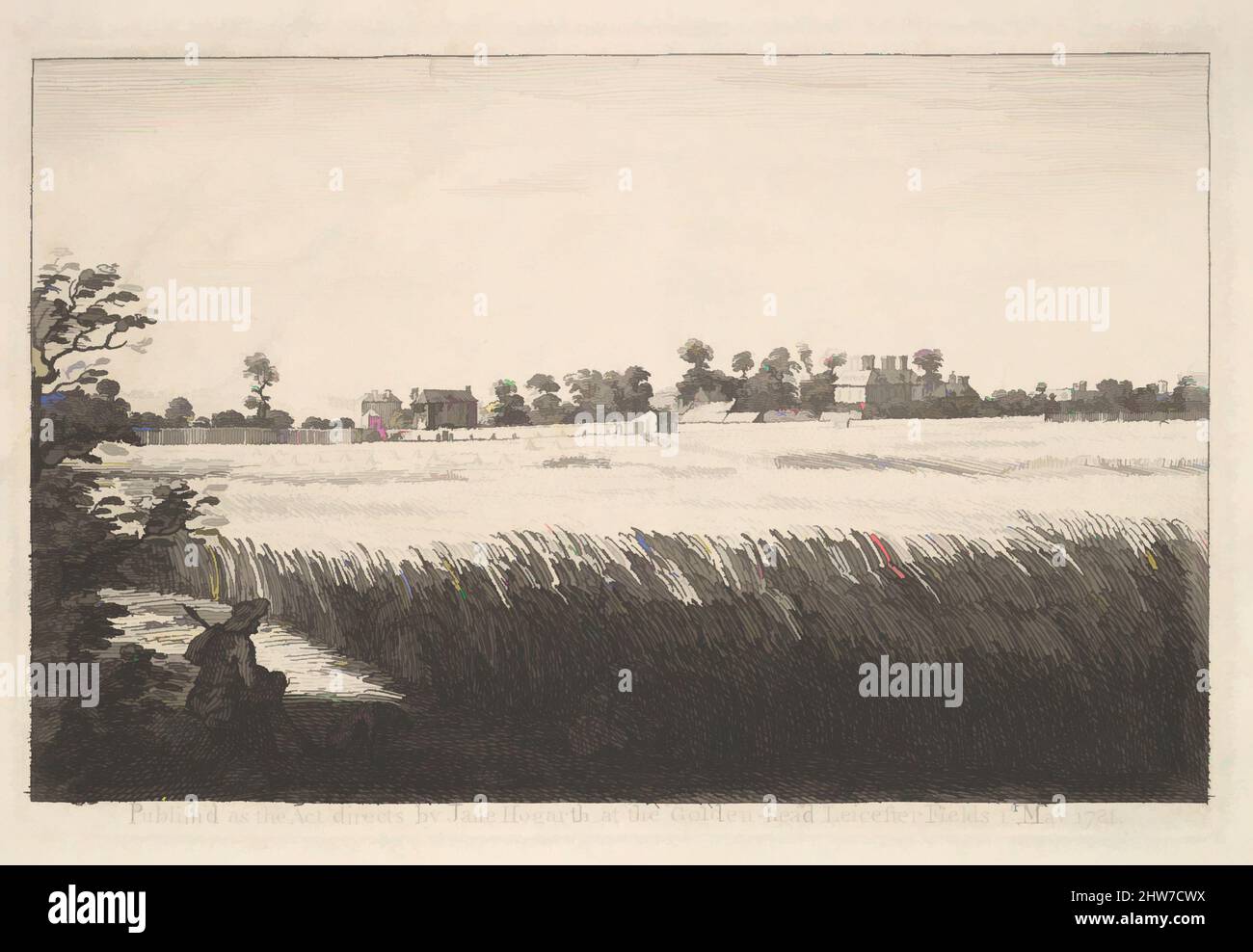Art inspiré par la vue de la maison de Ranby, 1 mai 1781, gravure et gravure; deuxième état de deux, plaque: 4 x 6 po. (10,1 x 15,2 cm), Prints, William Hogarth (Britannique, Londres 1697–1764 Londres, œuvres classiques modernisées par Artotop avec une touche de modernité. Formes, couleur et valeur, impact visuel accrocheur sur l'art émotions par la liberté d'œuvres d'art d'une manière contemporaine. Un message intemporel qui cherche une nouvelle direction créative. Artistes qui se tournent vers le support numérique et créent le NFT Artotop Banque D'Images
