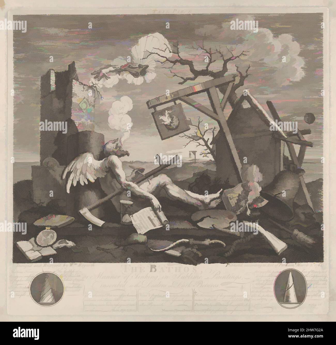 Art inspiré par Tailpiece, ou The Bathos, 3 mars 1764, décapage et gravure; etat uniquement, plaque : 12 11/16 x 13 5/16 pouces (32,2 x 33,8 cm), Prints, William Hogarth (Britannique, Londres 1697–1764 Londres, œuvres classiques modernisées par Artotop avec une touche de modernité. Formes, couleur et valeur, impact visuel accrocheur sur l'art émotions par la liberté d'œuvres d'art d'une manière contemporaine. Un message intemporel qui cherche une nouvelle direction créative. Artistes qui se tournent vers le support numérique et créent le NFT Artotop Banque D'Images