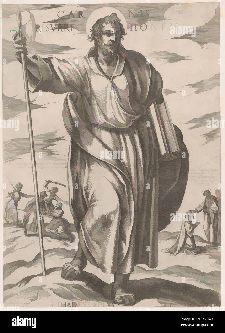 Art inspiré par Saint Judas Thaddeus de 'Christ, Marie, et les Apôtres', fin du 16th siècle, Etching; Premier état de deux (Bartsch), feuille : 20 1/2 × 14 7/8 po. (52 × 37,8 cm), Prints, Antonio Tempesta (Italien, Florence 1555–1630 Rome, oeuvres classiques modernisées par Artotop avec une touche de modernité. Formes, couleur et valeur, impact visuel accrocheur sur l'art émotions par la liberté d'œuvres d'art d'une manière contemporaine. Un message intemporel qui cherche une nouvelle direction créative. Artistes qui se tournent vers le support numérique et créent le NFT Artotop Banque D'Images Art inspiré par Saint Judas Thaddeus de 'Christ, Marie, et les Apôtres', fin du 16th siècle, Etching; Premier état de deux (Bartsch), feuille : 20 1/2 × 14 7/8 po. (52 × 37,8 cm), Prints, Antonio Tempesta (Italien, Florence 1555–1630 Rome, oeuvres classiques modernisées par Artotop avec une touche de modernité. Formes, couleur et valeur, impact visuel accrocheur sur l'art émotions par la liberté d'œuvres d'art d'une manière contemporaine. Un message intemporel qui cherche une nouvelle direction créative. Artistes qui se tournent vers le support numérique et créent le NFT Artotop Banque D'Images
