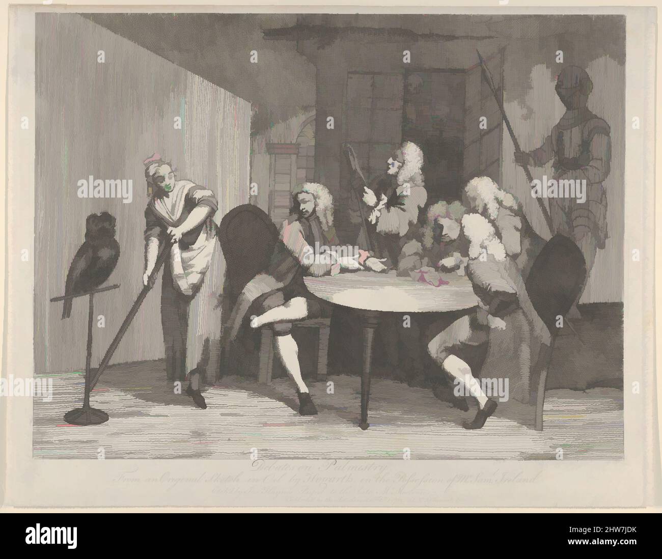 Art inspiré par débats sur palmistère, 1 février 1782, Etching, feuille : 11 7/8 x 15 3/8 po. (30,1 x 39 cm), Prints, d'après William Hogarth (britannique, Londres 1697–1764 Londres, les œuvres classiques modernisées par Artotop avec une touche de modernité. Formes, couleur et valeur, impact visuel accrocheur sur l'art émotions par la liberté d'œuvres d'art d'une manière contemporaine. Un message intemporel qui cherche une nouvelle direction créative. Artistes qui se tournent vers le support numérique et créent le NFT Artotop Banque D'Images