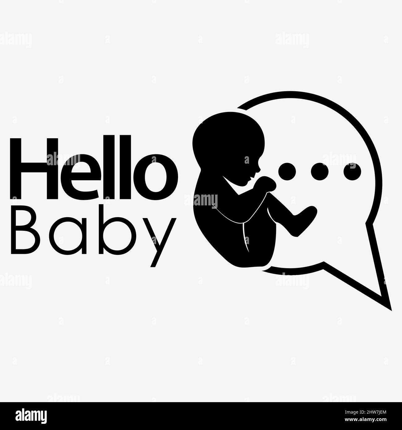 Icône Hello Baby Vector. Conception plate. Illustration vectorielle sur fond blanc. Illustration de Vecteur