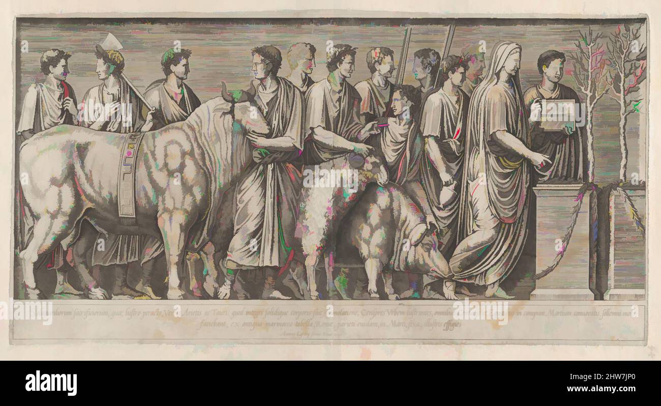 Art inspiré par Speculum Romanae Magnificatiae : sacrifice sur le Campus Martius, 1553, gravure, feuille : 13 13/16 x 19 3/16 po. (35,1 x 48,7 cm), Prints, Anonyme, oeuvres classiques modernisées par Artotop avec une touche de modernité. Formes, couleur et valeur, impact visuel accrocheur sur l'art émotions par la liberté d'œuvres d'art d'une manière contemporaine. Un message intemporel qui cherche une nouvelle direction créative. Artistes qui se tournent vers le support numérique et créent le NFT Artotop Banque D'Images