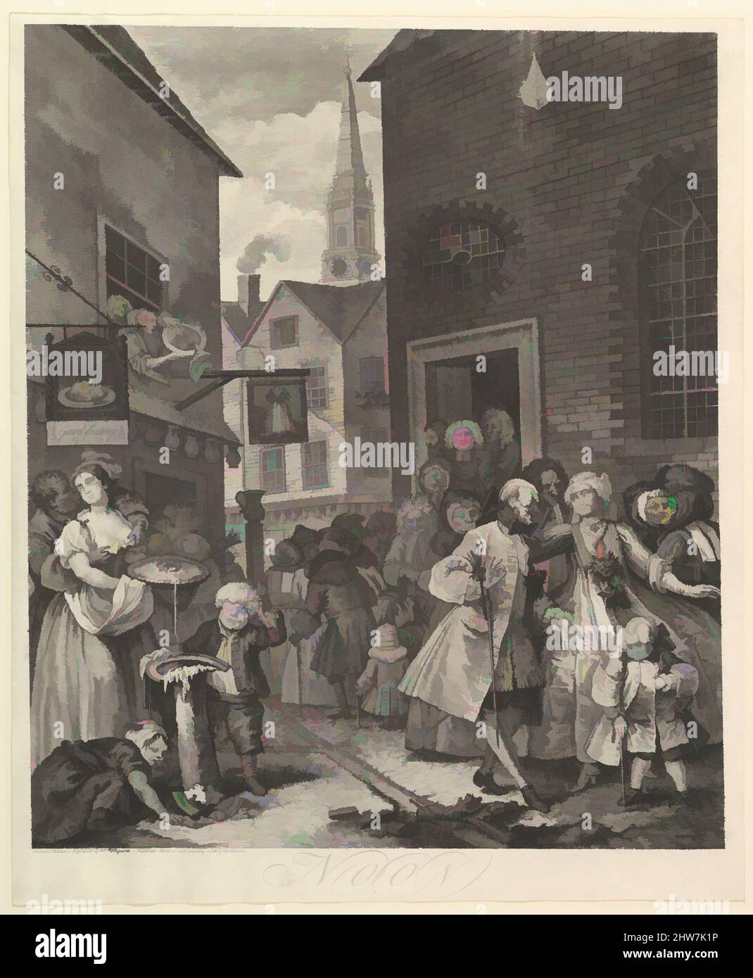 L'art inspiré par midi: Les quatre fois de la journée, 25 mars 1738, gravure; premier état de deux, feuille: 19 3/16 x 15 13/16 po. (48,8 x 40,2 cm), Prints, William Hogarth (Britannique, Londres 1697–1764 Londres, œuvres classiques modernisées par Artotop avec une touche de modernité. Formes, couleur et valeur, impact visuel accrocheur sur l'art émotions par la liberté d'œuvres d'art d'une manière contemporaine. Un message intemporel qui cherche une nouvelle direction créative. Artistes qui se tournent vers le support numérique et créent le NFT Artotop Banque D'Images