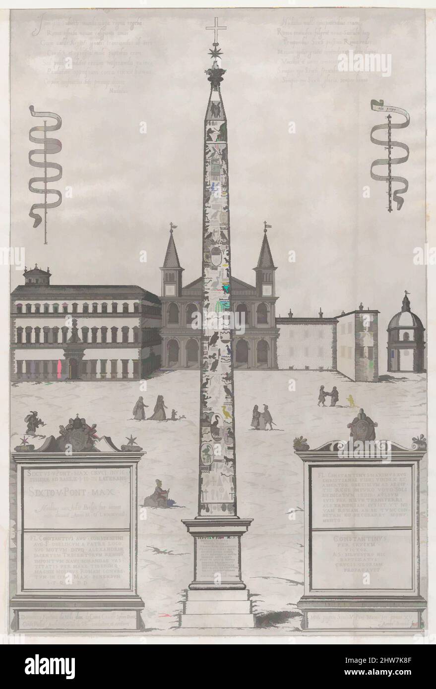 Art inspiré par Speculum Romanae Magnificatiae : l'Obélisque égyptien de Constantine, 1589, gravure et gravure, feuille : 21 1/16 x 14 1/16 po. (53,5 x 35,7 cm), Prints, Giovanni Ambrogio Brambilla (italien, active Rome, 1575–99, oeuvres classiques modernisées par Artotop avec une touche de modernité. Formes, couleur et valeur, impact visuel accrocheur sur l'art émotions par la liberté d'œuvres d'art d'une manière contemporaine. Un message intemporel qui cherche une nouvelle direction créative. Artistes qui se tournent vers le support numérique et créent le NFT Artotop Banque D'Images