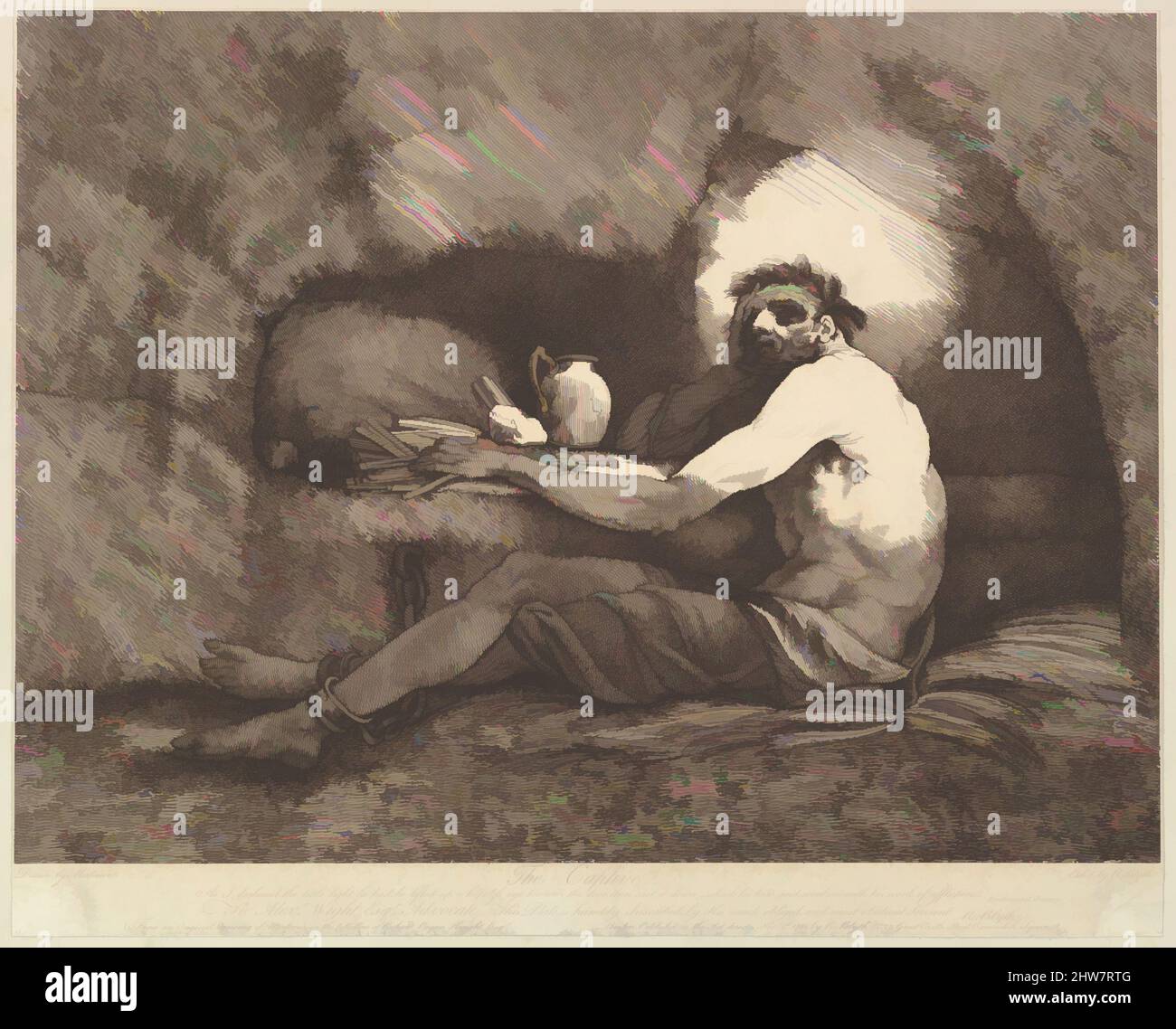 Art inspiré par la captive (voyage sentimental de Sterne), 1 novembre 1781, Etching, feuille : 12 3/16 x 15 1/16 po. (30,9 x 38,2 cm), Prints, d'après John Hamilton Mortimer (British, Eastbourne 1740–1779 London, Classic œuvres modernisées par Artotop avec une touche de modernité. Formes, couleur et valeur, impact visuel accrocheur sur l'art émotions par la liberté d'œuvres d'art d'une manière contemporaine. Un message intemporel qui cherche une nouvelle direction créative. Artistes qui se tournent vers le support numérique et créent le NFT Artotop Banque D'Images