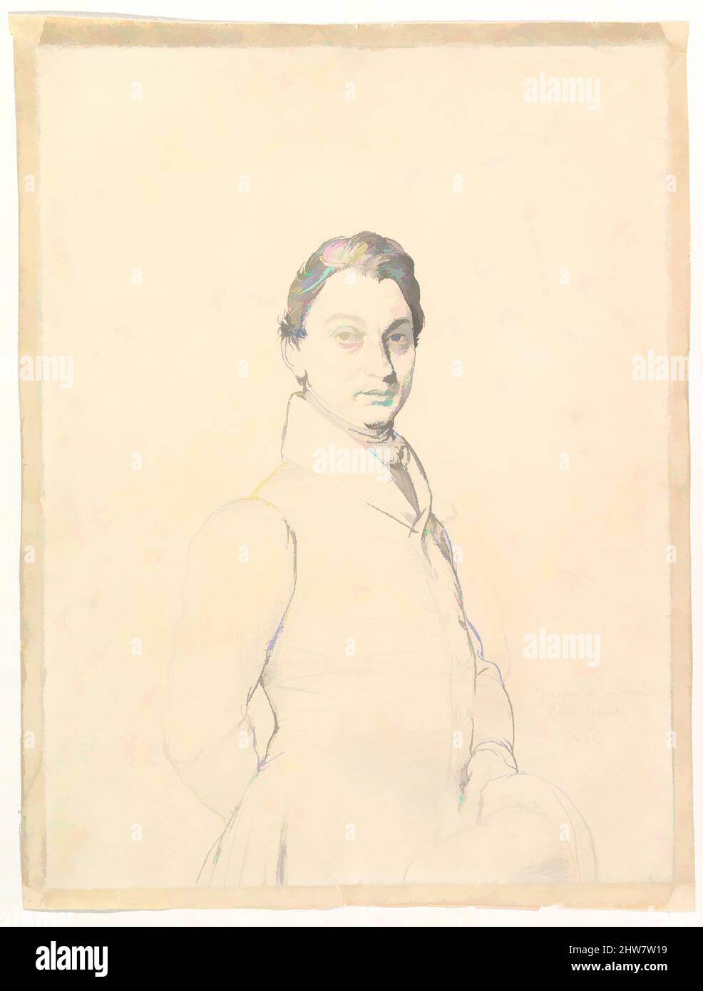 Art inspiré par l'avocat Paul Grand, 1834, Graphite sur papier vélin avec filigrane J. Whatman / Turkey Mill, feuille: 13 1/2 x 10 1/4 po. (34,3 x 26 cm), dessins, Jean Auguste Dominique Ingres (Français, Montauban 1780–1867 Paris, oeuvres classiques modernisées par Artotop avec une touche de modernité. Formes, couleur et valeur, impact visuel accrocheur sur l'art émotions par la liberté d'œuvres d'art d'une manière contemporaine. Un message intemporel qui cherche une nouvelle direction créative. Artistes qui se tournent vers le support numérique et créent le NFT Artotop Banque D'Images