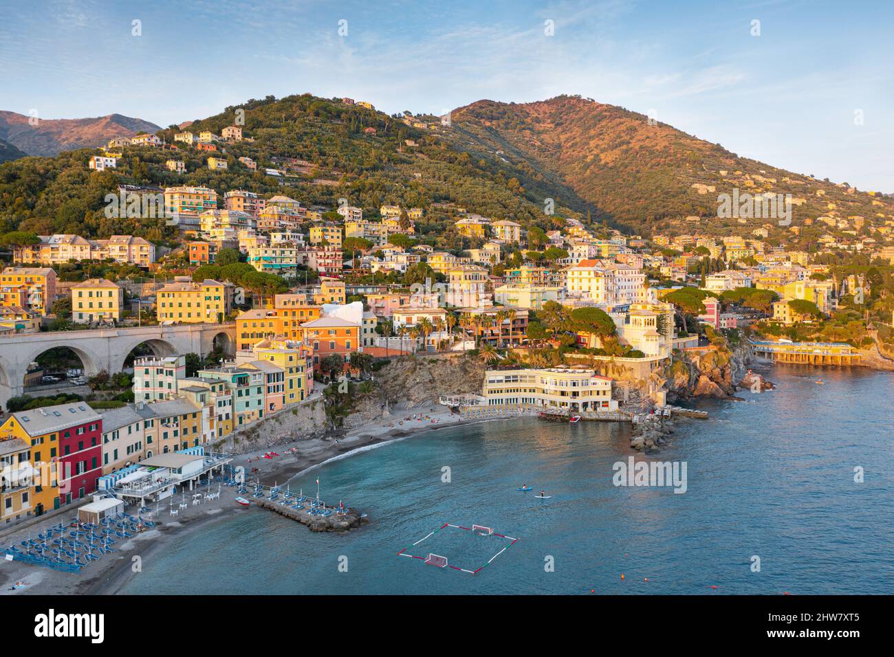 Ligurie. La ville de Bogliasco. Italie côte méditerranéenne. Banque D'Images