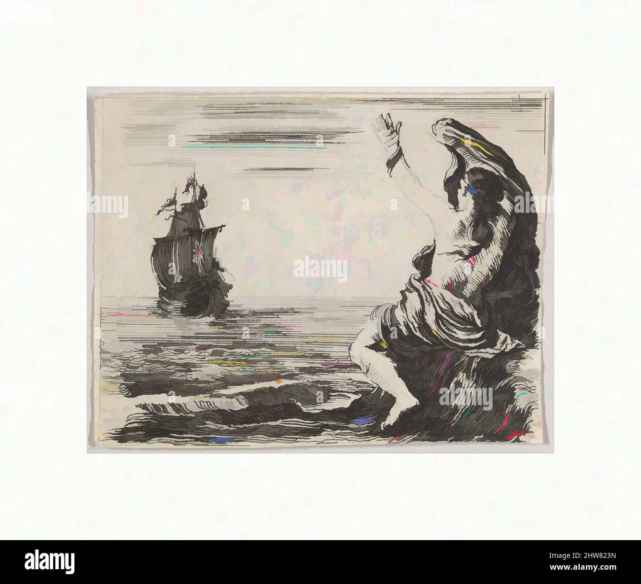 Art inspiré par Theseus et Ariadne, du jeu de la mythologie, 1644, Etching, feuille: 1 3/4 x 2 1/4 po. (4,4 x 5,7 cm), Prints, Stefano della Bella (Italien, Florence 1610–1664 Florence, oeuvres classiques modernisées par Artotop avec une touche de modernité. Formes, couleur et valeur, impact visuel accrocheur sur l'art émotions par la liberté d'œuvres d'art d'une manière contemporaine. Un message intemporel qui cherche une nouvelle direction créative. Artistes qui se tournent vers le support numérique et créent le NFT Artotop Banque D'Images