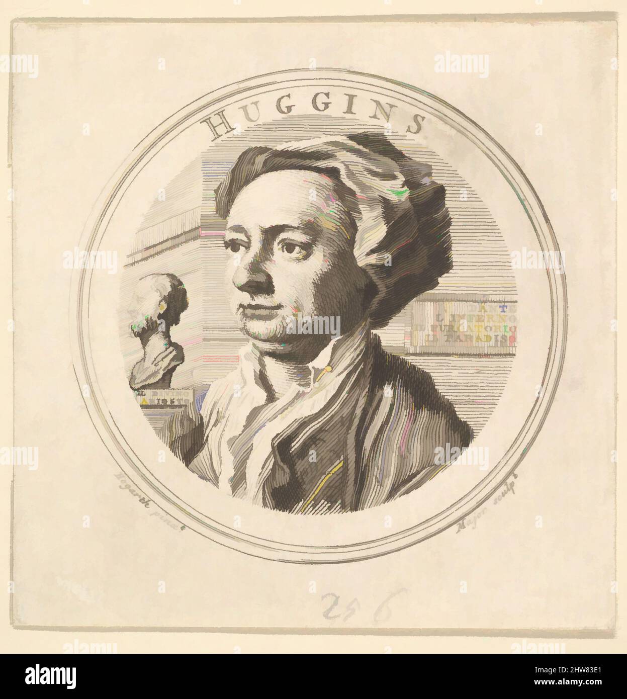 Art inspiré par Portrait de William Huggins, traducteur d'Ariosto, 1760, gravure, feuille : 3 3/8 x 3 3/8 po. (8,6 x 8,6 cm), Prints, d'après William Hogarth (britannique, Londres 1697–1764 Londres, les œuvres classiques modernisées par Artotop avec une touche de modernité. Formes, couleur et valeur, impact visuel accrocheur sur l'art émotions par la liberté d'œuvres d'art d'une manière contemporaine. Un message intemporel qui cherche une nouvelle direction créative. Artistes qui se tournent vers le support numérique et créent le NFT Artotop Banque D'Images