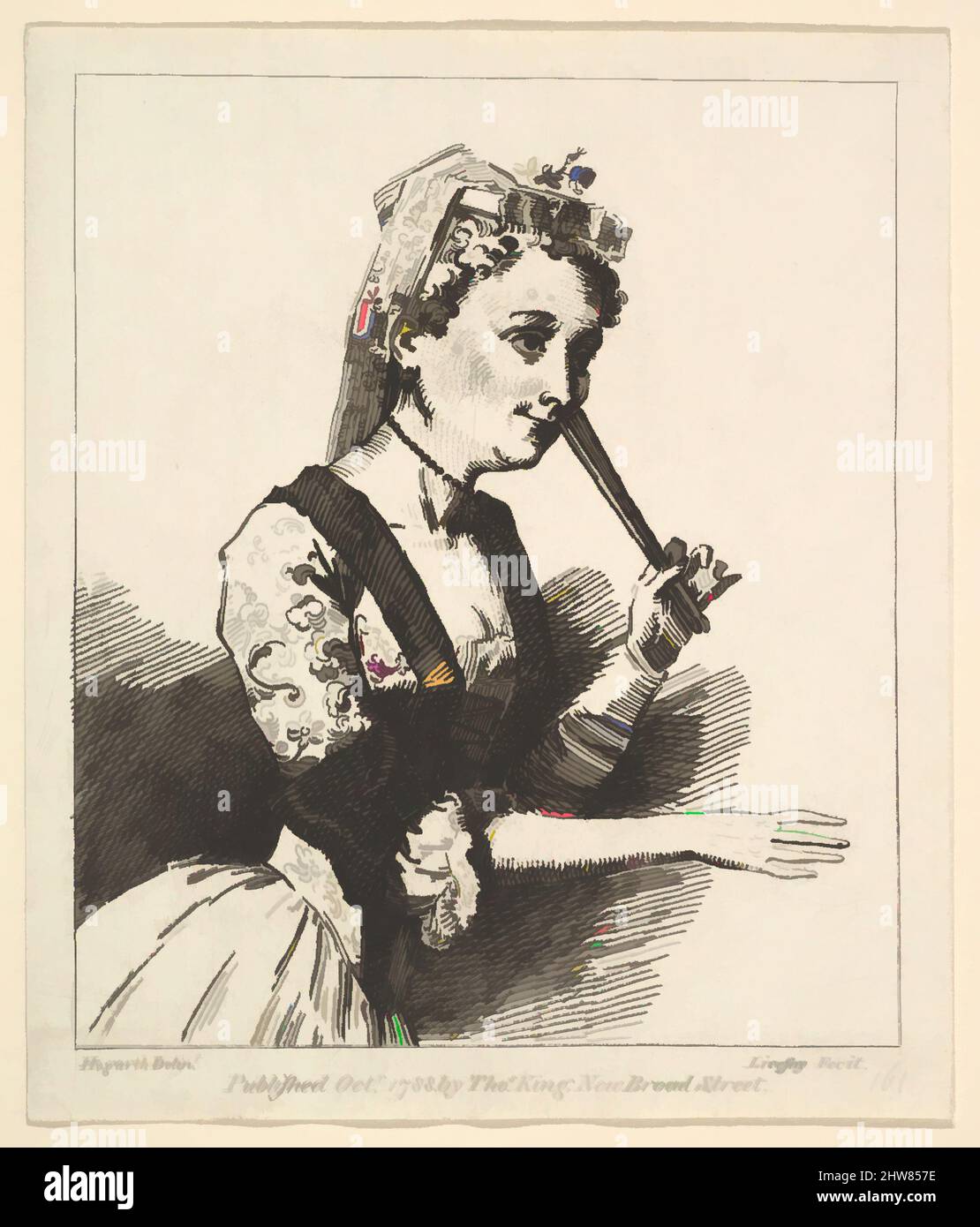 Art inspiré par la femme surprise de Hogarth's 'Morning', octobre 1788, Etching, feuille: 6 5/16 x 5 3/8 po. (16 x 13,6 cm), Prints, d'après William Hogarth (britannique, Londres 1697–1764 Londres, les œuvres classiques modernisées par Artotop avec une touche de modernité. Formes, couleur et valeur, impact visuel accrocheur sur l'art émotions par la liberté d'œuvres d'art d'une manière contemporaine. Un message intemporel qui cherche une nouvelle direction créative. Artistes qui se tournent vers le support numérique et créent le NFT Artotop Banque D'Images