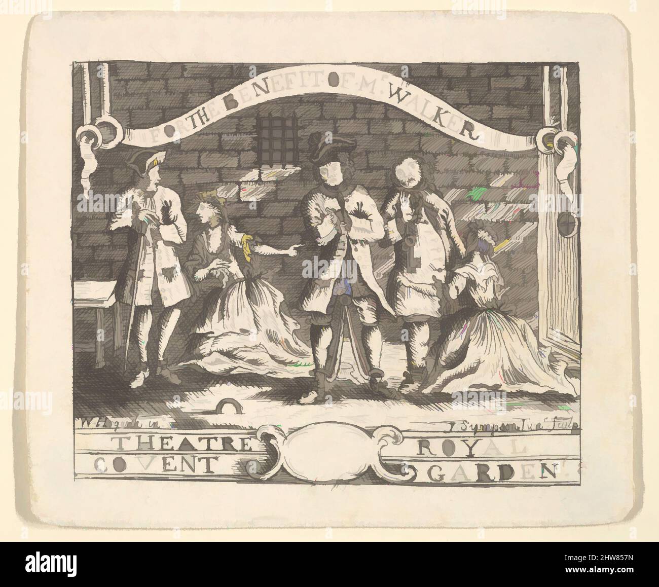 Billet bénéfice inspiré par l'art pour Walker, env. 1735, Décapage, feuille : 4 1/2 x 5 1/4 po. (11,4 x 13,3 cm), Prints, anciennement attribué à William Hogarth (British, London 1697–1764 London, Classic œuvres modernisées par Artotop avec une touche de modernité. Formes, couleur et valeur, impact visuel accrocheur sur l'art émotions par la liberté d'œuvres d'art d'une manière contemporaine. Un message intemporel qui cherche une nouvelle direction créative. Artistes qui se tournent vers le support numérique et créent le NFT Artotop Banque D'Images