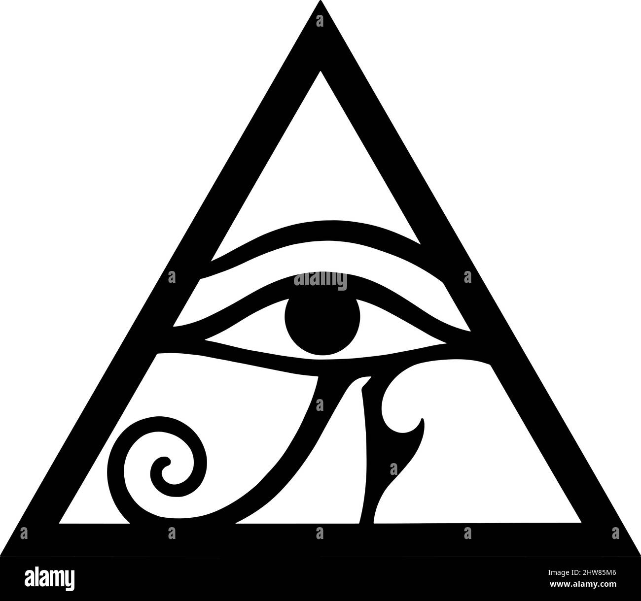 Œil de Horus. Symbole de protection égyptien, charme chanceux Illustration de Vecteur