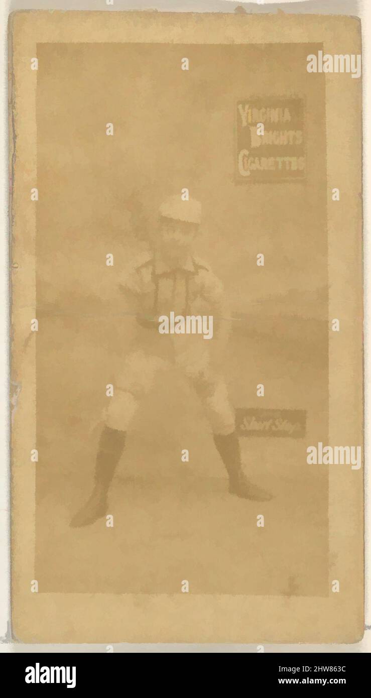 Art inspiré par Shortstop, de la série de joueurs de base-ball de fille (N48, Type 2) pour les cigarettes Virginia Brides, 1886, photographie d'albumine, feuille: 2 3/4 x 1 3/8 po. (7 x 3,5 cm), cartes professionnelles de la série « Girl Baseball Players » (N48), émises en 1886 par Allen & Ginter pour promouvoir, œuvres classiques modernisées par Artotop avec une touche de modernité. Formes, couleur et valeur, impact visuel accrocheur sur l'art émotions par la liberté d'œuvres d'art d'une manière contemporaine. Un message intemporel qui cherche une nouvelle direction créative. Artistes qui se tournent vers le support numérique et créent le NFT Artotop Banque D'Images