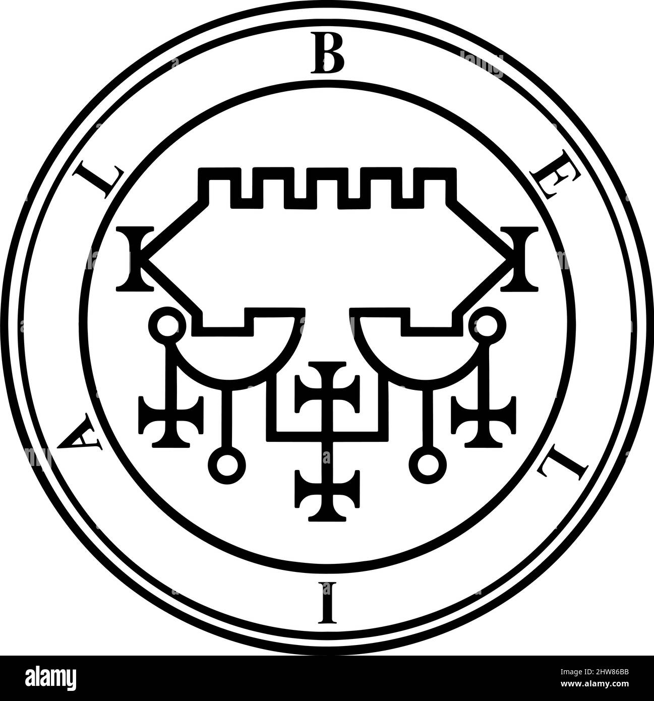 Sceau de Belial ou Sigil de Belial Illustration de Vecteur