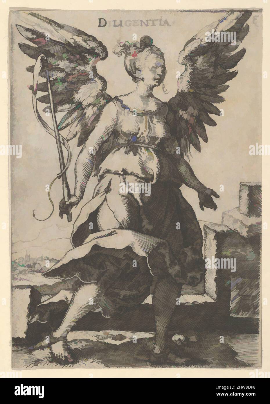 Art inspiré par la diligence, de vertus et vices, 1549, gravure, feuille : 2 3/4 × 1 15/16 po. (7 × 4,9 cm), tirages, Heinrich Aldégraissant (allemand, Paderborn ca. 1502–1555/1561 Soest, œuvres classiques modernisées par Artotop avec une touche de modernité. Formes, couleur et valeur, impact visuel accrocheur sur l'art émotions par la liberté d'œuvres d'art d'une manière contemporaine. Un message intemporel qui cherche une nouvelle direction créative. Artistes qui se tournent vers le support numérique et créent le NFT Artotop Banque D'Images