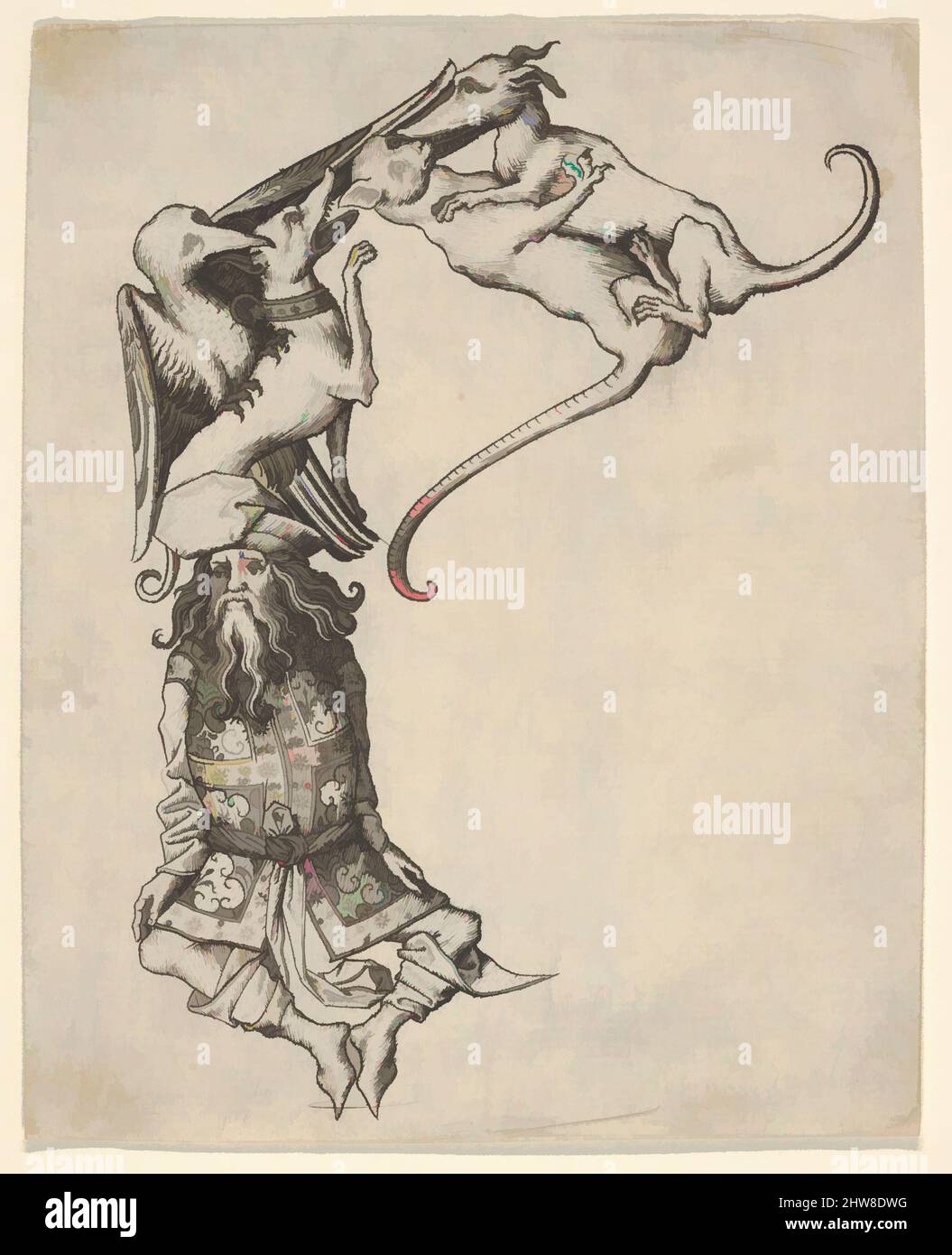 Art inspiré par la lettre E, de l'Alphabet, 1466–67, gravure, 5 9/16 × 4 1/2 po. (14,1 × 11,4 cm), tirages, Master ES (allemand, active ca. 1450–67), parmi les gravures les plus remarquables de Master ES se trouve une série de lettres charmante composée de vingt-trois empreintes individuelles rares, les œuvres classiques modernisées par Artotop avec une touche de modernité. Formes, couleur et valeur, impact visuel accrocheur sur l'art émotions par la liberté d'œuvres d'art d'une manière contemporaine. Un message intemporel qui cherche une nouvelle direction créative. Artistes qui se tournent vers le support numérique et créent le NFT Artotop Banque D'Images