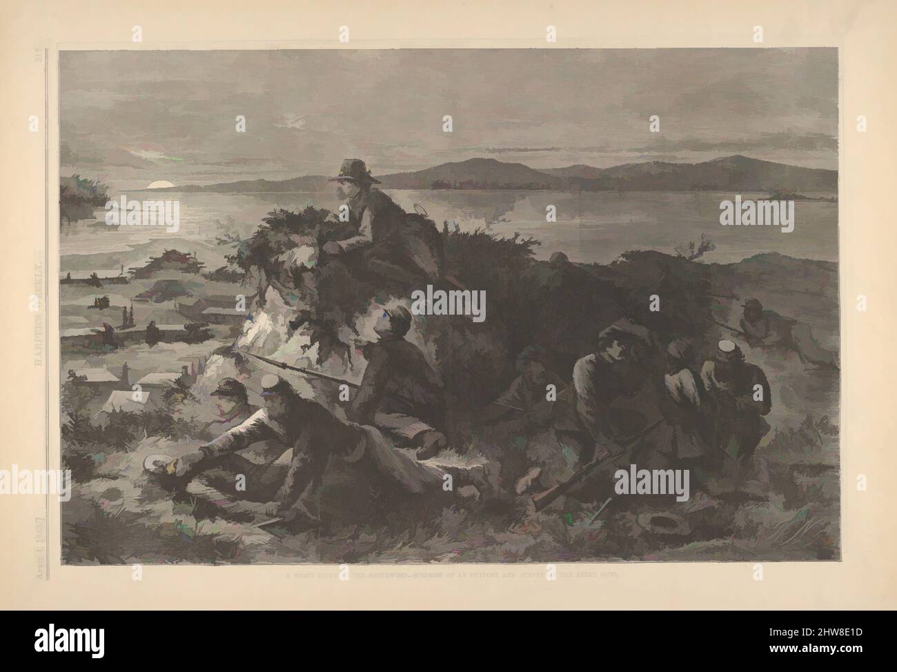 Art inspiré par Un scout de nuit dans le Sud-Ouest – surprise d'un avant-poste, et étude des canons Rebel (de Harper's Weekly), 4 avril 1863, gravure en bois, feuille : 10 7/8 × 16 po. (27,7 × 40,7 cm), Prints, Thomas Nast (né en Allemagne), Landau 1840–1902 Guayaquil), Union Success, œuvres classiques modernisées par Artotop avec une touche de modernité. Formes, couleur et valeur, impact visuel accrocheur sur l'art émotions par la liberté d'œuvres d'art d'une manière contemporaine. Un message intemporel qui cherche une nouvelle direction créative. Artistes qui se tournent vers le support numérique et créent le NFT Artotop Banque D'Images
