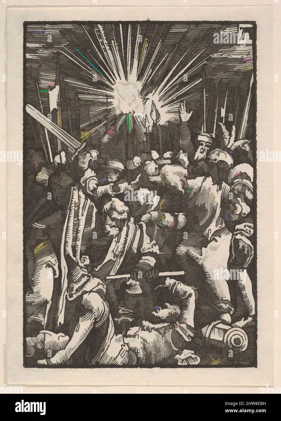 Art inspiré par l'arrestation du Christ, de la chute et du salut de l'humanité à la vie et la passion du Christ, ca. 1513, coupe de bois, feuille : 3 1/8 × 2 1/4 po (7,9 × 5,7 cm), estampes, Albrecht Altdorfer (allemand, Regensburg ca. 1480–1538 Regensburg, œuvres classiques modernisées par Artotop avec une touche de modernité. Formes, couleur et valeur, impact visuel accrocheur sur l'art émotions par la liberté d'œuvres d'art d'une manière contemporaine. Un message intemporel qui cherche une nouvelle direction créative. Artistes qui se tournent vers le support numérique et créent le NFT Artotop Banque D'Images