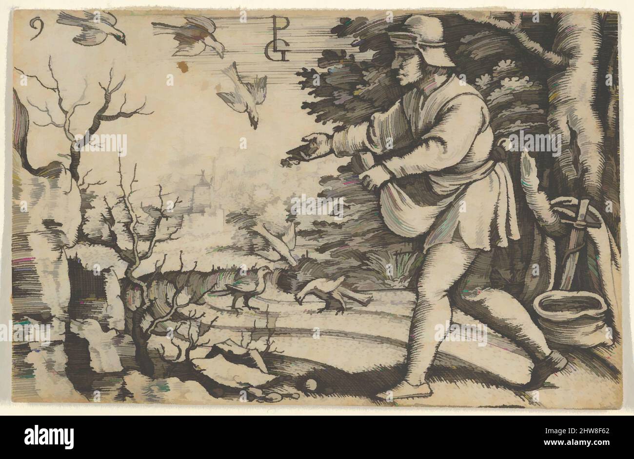 Art inspiré par la parabole du Sower, de l'histoire du Christ, 1534–35, gravure, feuille : 1 1/2 × 2 1/4 po. (3,8 × 5,7 cm), tirages, Georg Pentz (allemand, Wroclaw ca. 1500–1550 Leipzig, œuvres classiques modernisées par Artotop avec une touche de modernité. Formes, couleur et valeur, impact visuel accrocheur sur l'art émotions par la liberté d'œuvres d'art d'une manière contemporaine. Un message intemporel qui cherche une nouvelle direction créative. Artistes qui se tournent vers le support numérique et créent le NFT Artotop Banque D'Images