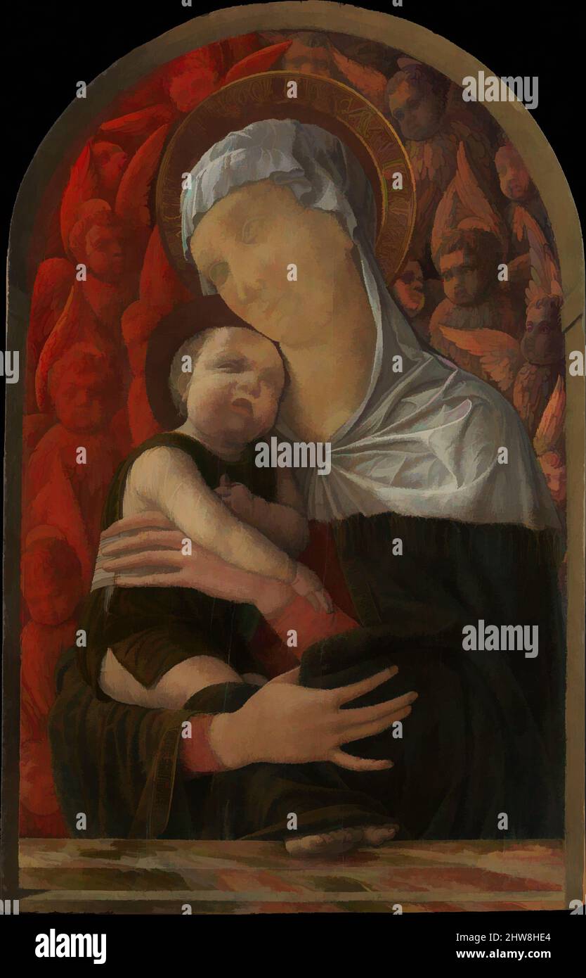 Art inspiré par Madonna et l'enfant avec Seraphim et Cherubim, ca. 1460, Tempéra et or sur bois, dessus voûté, 17 3/8 x 11 1/4 po. (44,1 x 28,6 cm), peintures, Andrea Mantegna (Italien, Isola di Carturo 1430/31–1506 Mantua), la composition de cette image touchante, qui peut dater de, oeuvres classiques modernisées par Artotop avec une touche de modernité. Formes, couleur et valeur, impact visuel accrocheur sur l'art émotions par la liberté d'œuvres d'art d'une manière contemporaine. Un message intemporel qui cherche une nouvelle direction créative. Artistes qui se tournent vers le support numérique et créent le NFT Artotop Banque D'Images Art inspiré par Madonna et l'enfant avec Seraphim et Cherubim, ca. 1460, Tempéra et or sur bois, dessus voûté, 17 3/8 x 11 1/4 po. (44,1 x 28,6 cm), peintures, Andrea Mantegna (Italien, Isola di Carturo 1430/31–1506 Mantua), la composition de cette image touchante, qui peut dater de, oeuvres classiques modernisées par Artotop avec une touche de modernité. Formes, couleur et valeur, impact visuel accrocheur sur l'art émotions par la liberté d'œuvres d'art d'une manière contemporaine. Un message intemporel qui cherche une nouvelle direction créative. Artistes qui se tournent vers le support numérique et créent le NFT Artotop Banque D'Images