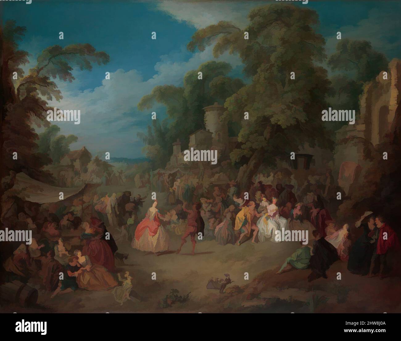 Art inspiré par la foire de Bezons, CA. 1733, huile sur toile, 42 x 56 in. (106,7 x 142,2 cm), peintures, Jean-Baptiste Joseph Pater (français, Valenciennes 1695–1736 Paris), l'image, le chef-d'œuvre de Pater, date du début de 1730s, précédant une version plus petite de 1733 au Palais de Sanssouci, oeuvres classiques modernisées par Artotop avec une touche de modernité. Formes, couleur et valeur, impact visuel accrocheur sur l'art émotions par la liberté d'œuvres d'art d'une manière contemporaine. Un message intemporel qui cherche une nouvelle direction créative. Artistes qui se tournent vers le support numérique et créent le NFT Artotop Banque D'Images