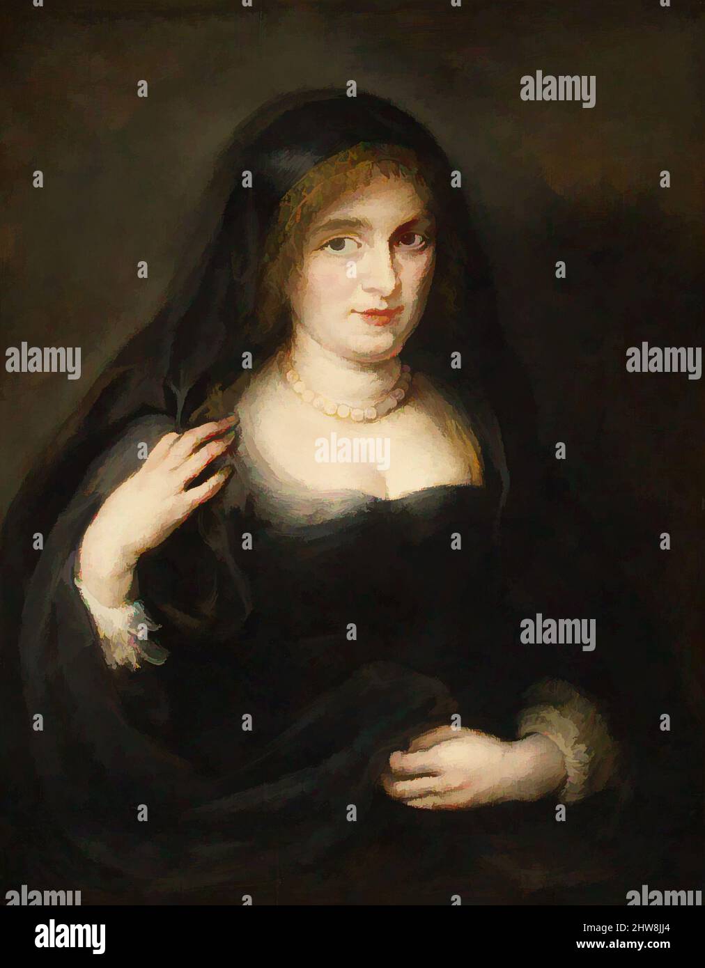 Art inspiré par Portrait d'une femme, probablement Susanna Lunden (Susanna Fourment, 1599–1628), ca. 1625–27, huile sur bois, 30 1/4 x 23 5/8 po (76,8 x 60 cm), avec bande de 3 3/4 po (9,5 cm) au fond, peintures, Peter Paul Rubens (Flamand, Siegen 1577–1640 Anvers), ce, œuvres classiques modernisées par Artotop avec une touche de modernité. Formes, couleur et valeur, impact visuel accrocheur sur l'art émotions par la liberté d'œuvres d'art d'une manière contemporaine. Un message intemporel qui cherche une nouvelle direction créative. Artistes qui se tournent vers le support numérique et créent le NFT Artotop Banque D'Images