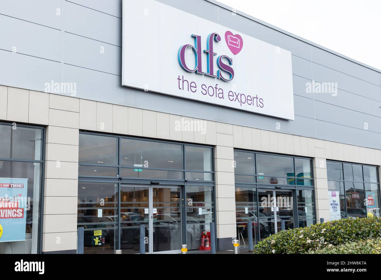 La façade du magasin de meubles DFS au Merry Hill Centre près de Brierley Hill. Un détaillant populaire de meubles et de meubles de maison Banque D'Images