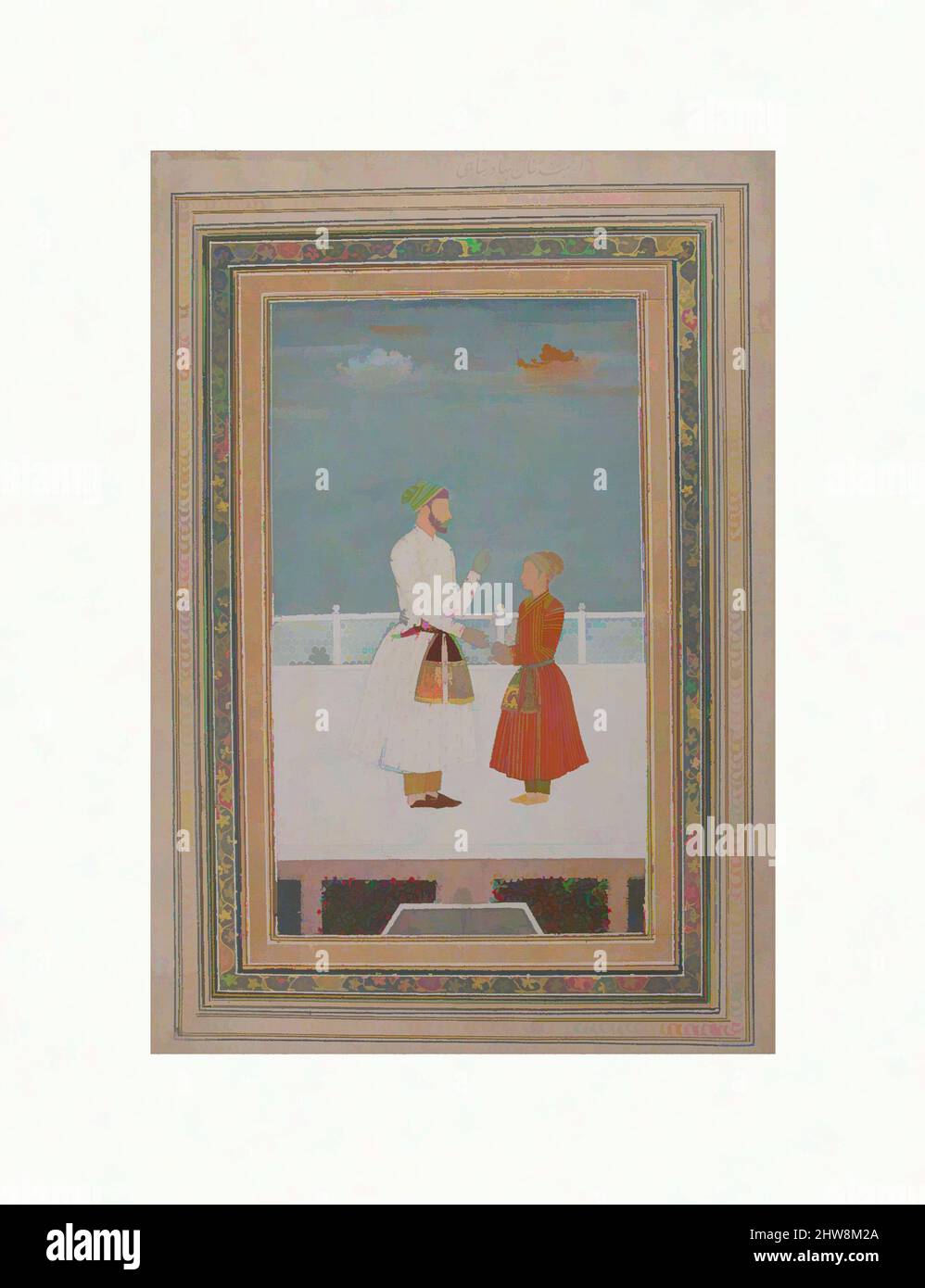 Art inspiré par un officier de Bahadur Shah et une page, 18th siècle, attribué à l'Inde, Gouache sur papier, image 5 5/8 po x 9 po, CODICES, oeuvres classiques modernisées par Artotop avec un peu de modernité. Formes, couleur et valeur, impact visuel accrocheur sur l'art émotions par la liberté d'œuvres d'art d'une manière contemporaine. Un message intemporel qui cherche une nouvelle direction créative. Artistes qui se tournent vers le support numérique et créent le NFT Artotop Banque D'Images